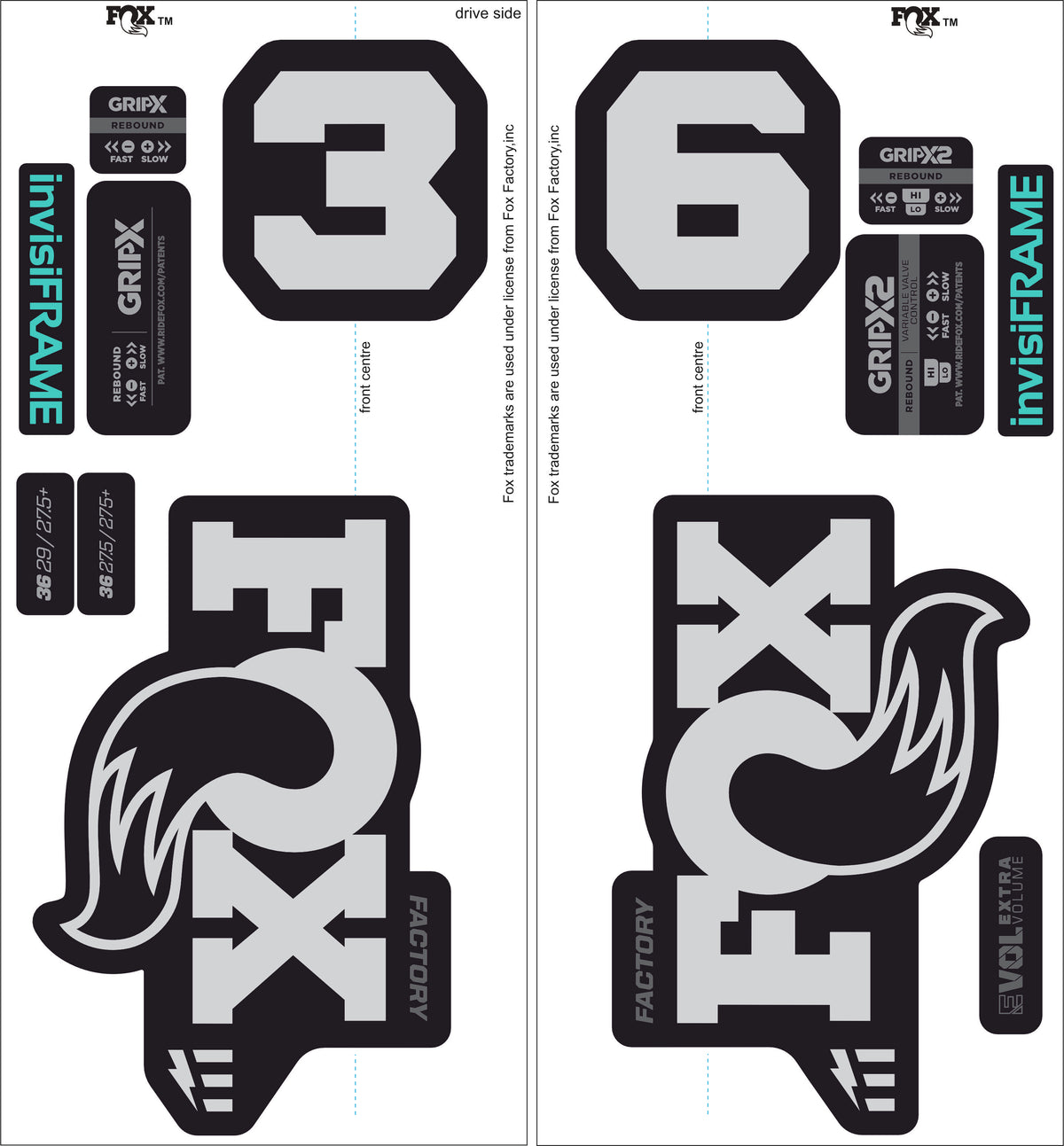 Fox 36 Factory E Bike 2025 decals