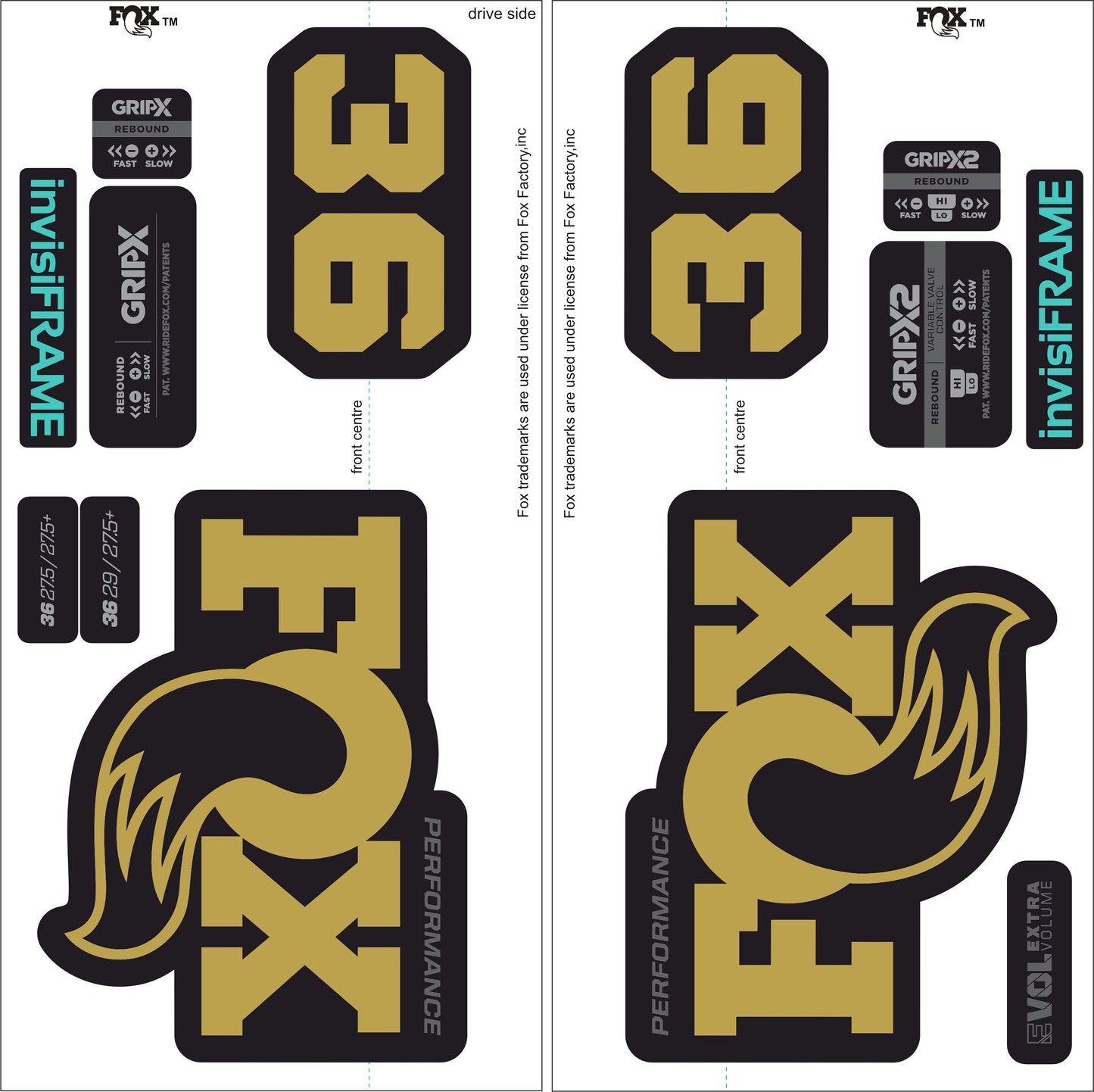 Fox 36 Performance 2026 Decals