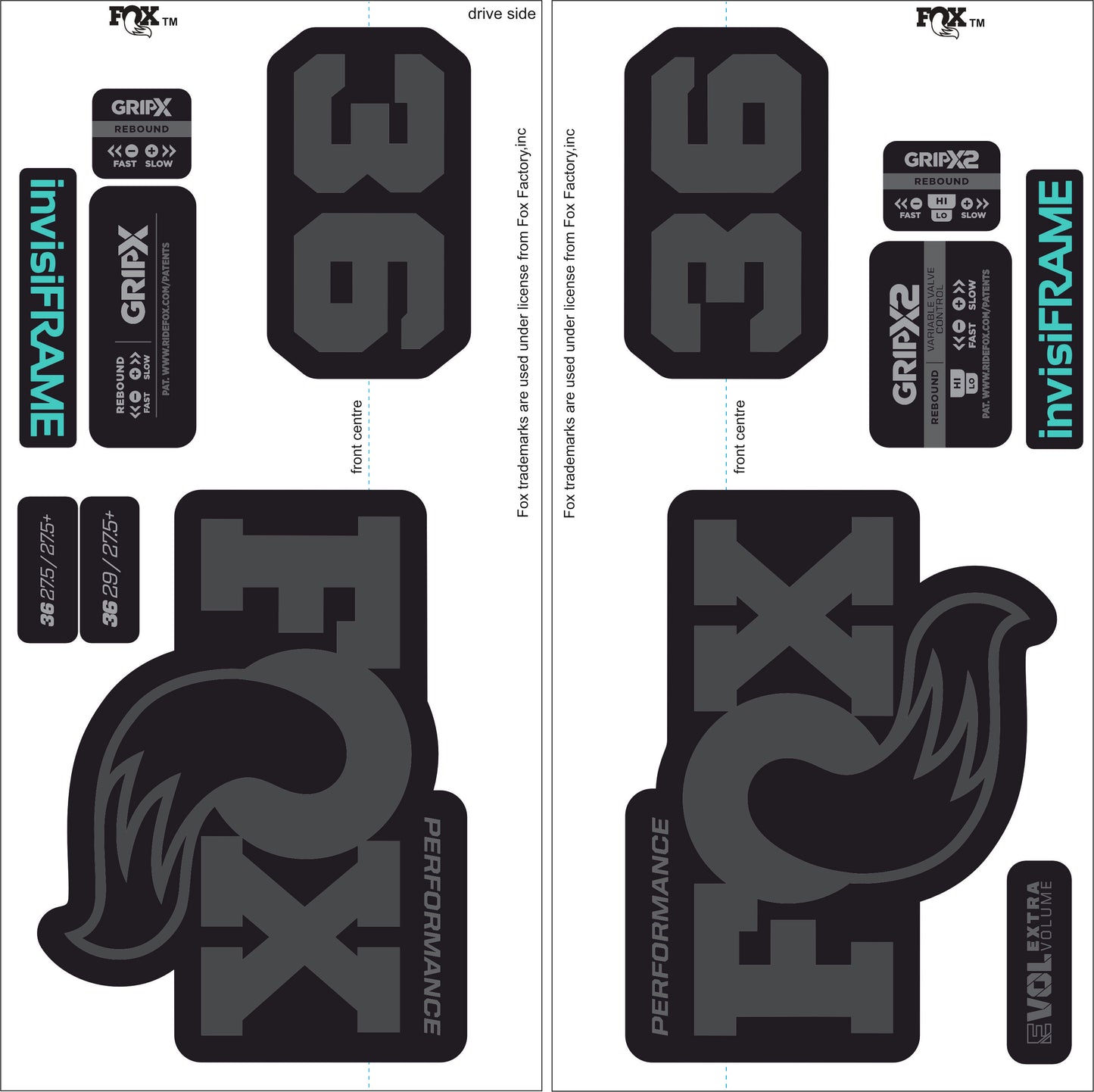 Fox 36 Performance 2026 Decals