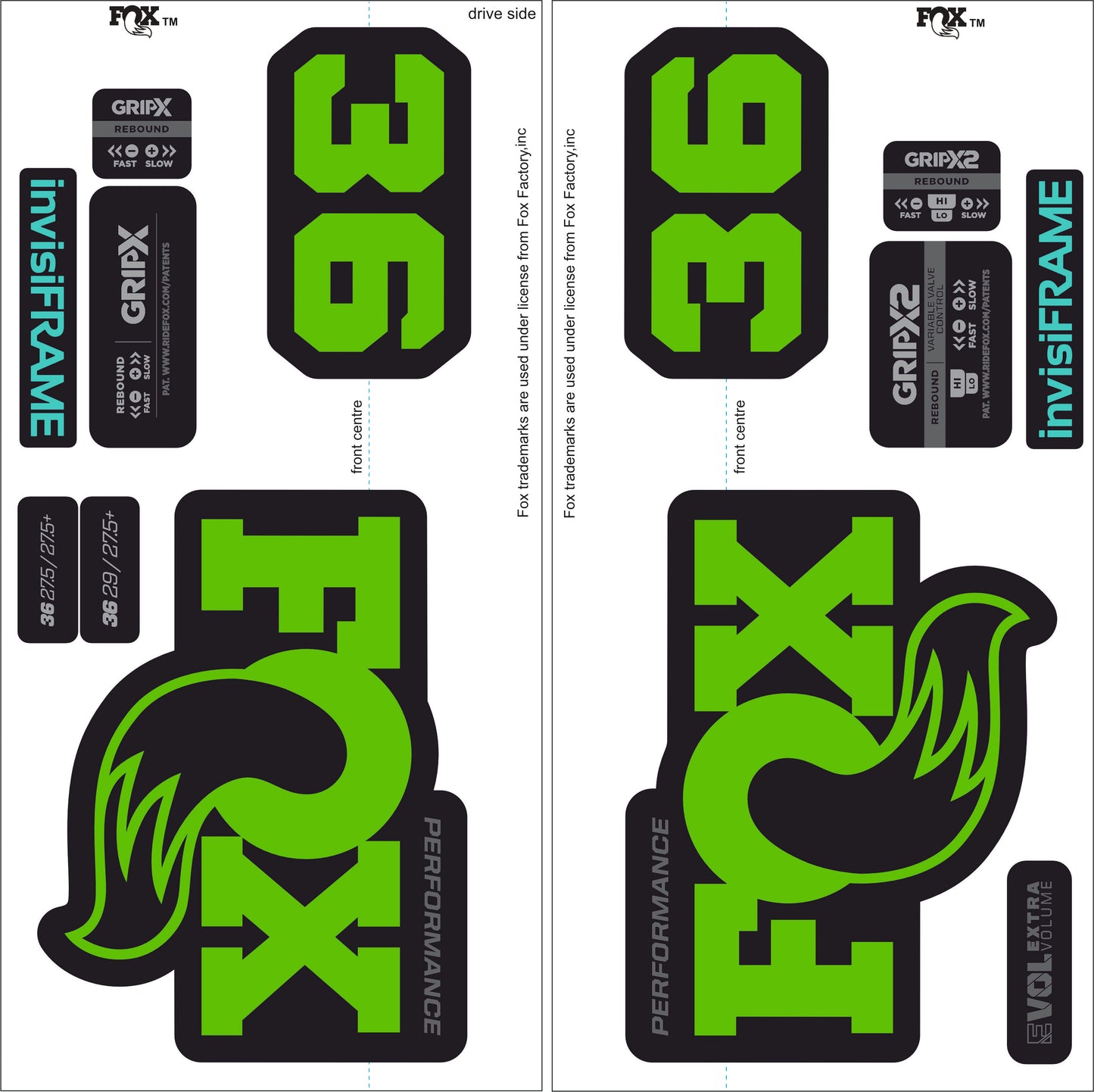 Fox 36 Performance 2026 Decals