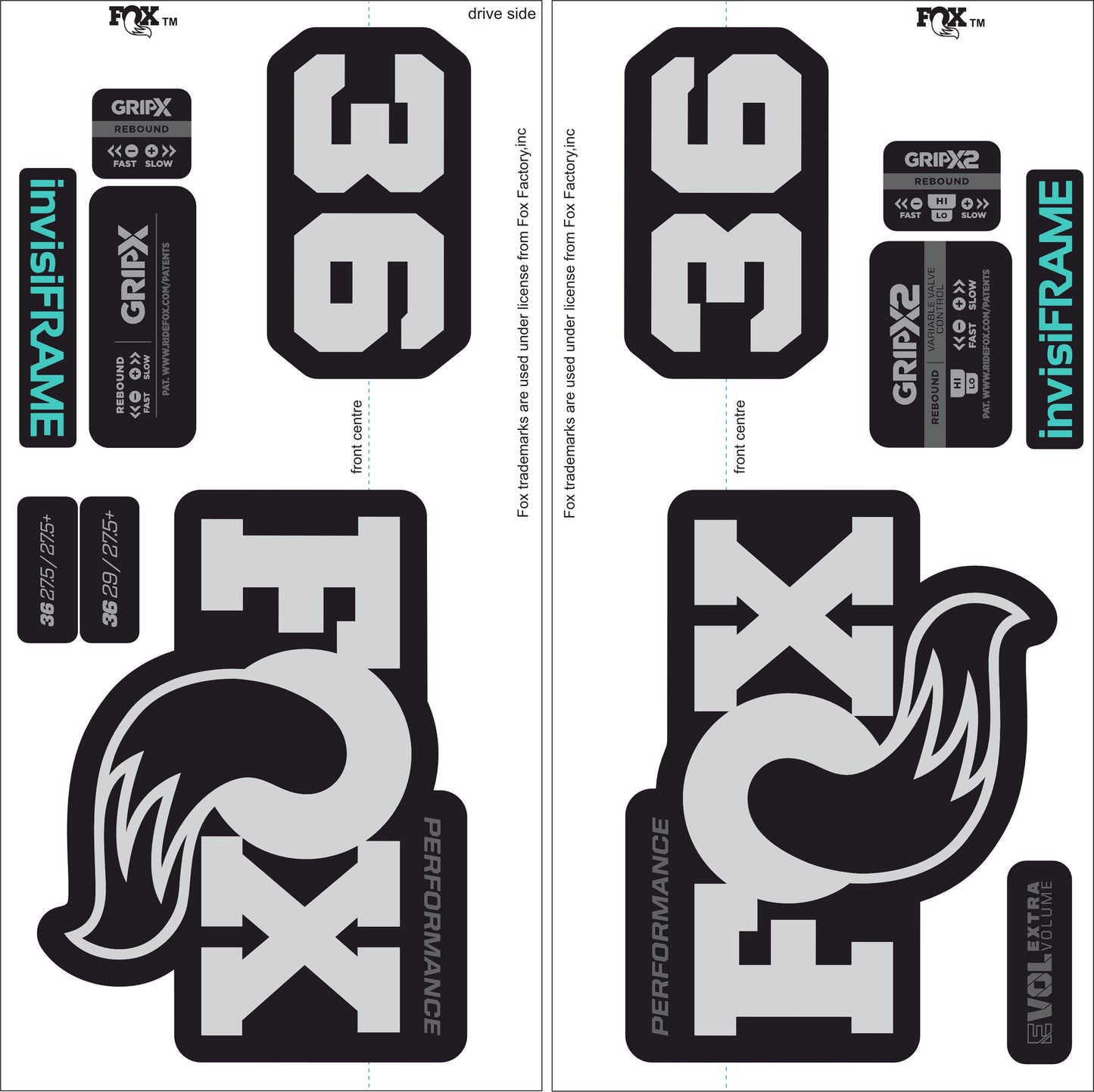 Fox 36 Performance 2026 Decals