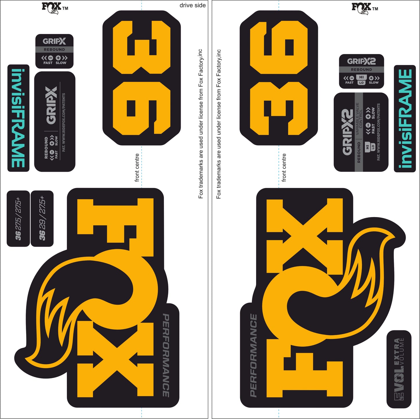 Fox 36 Performance 2026 Decals