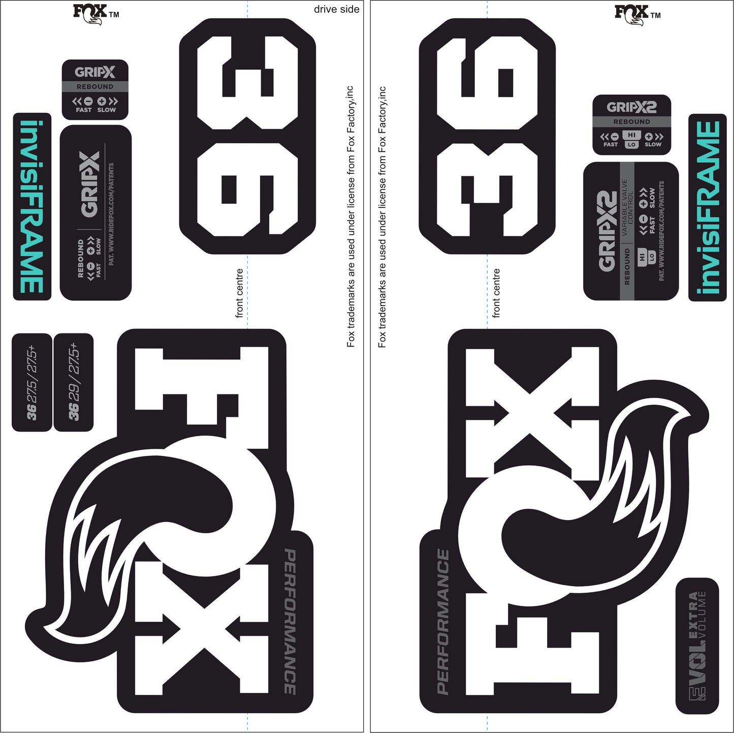 Fox 36 Performance 2026 Decals