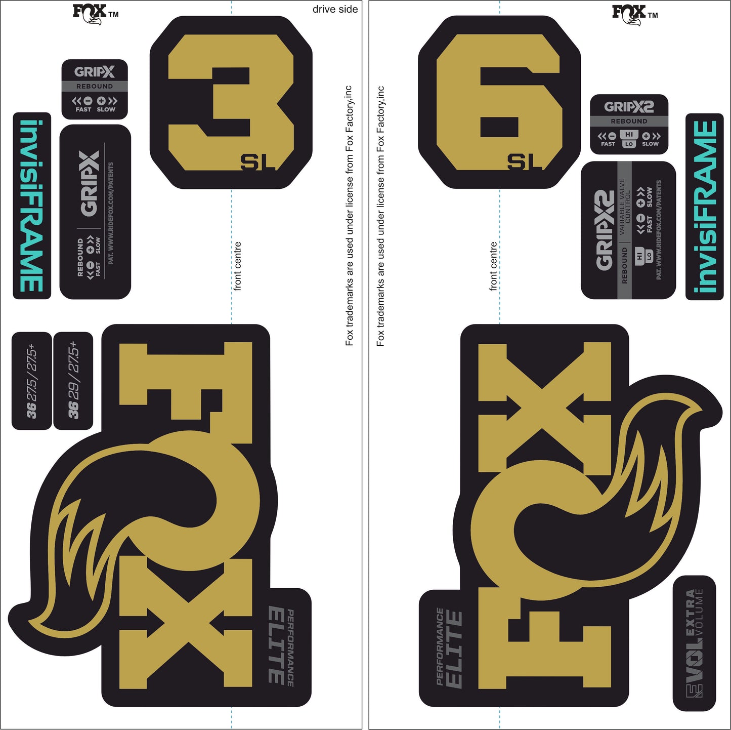 Fox 36 Performance Elite SL 2026 Decals