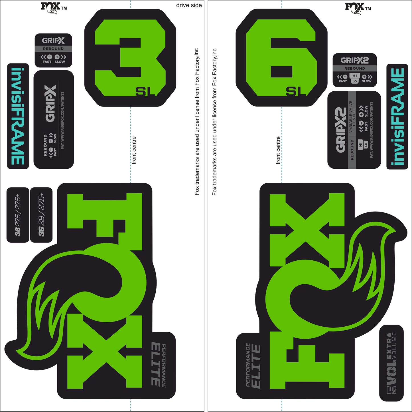 Fox 36 Performance Elite SL 2026 Decals