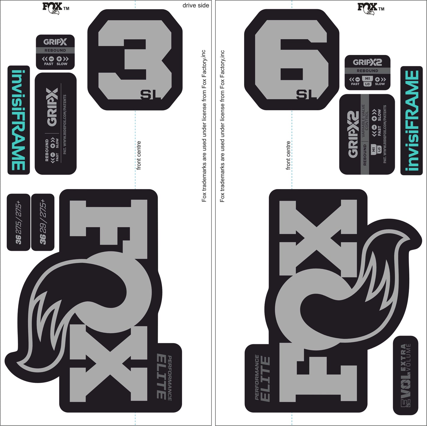 Fox 36 Performance Elite SL 2026 Decals