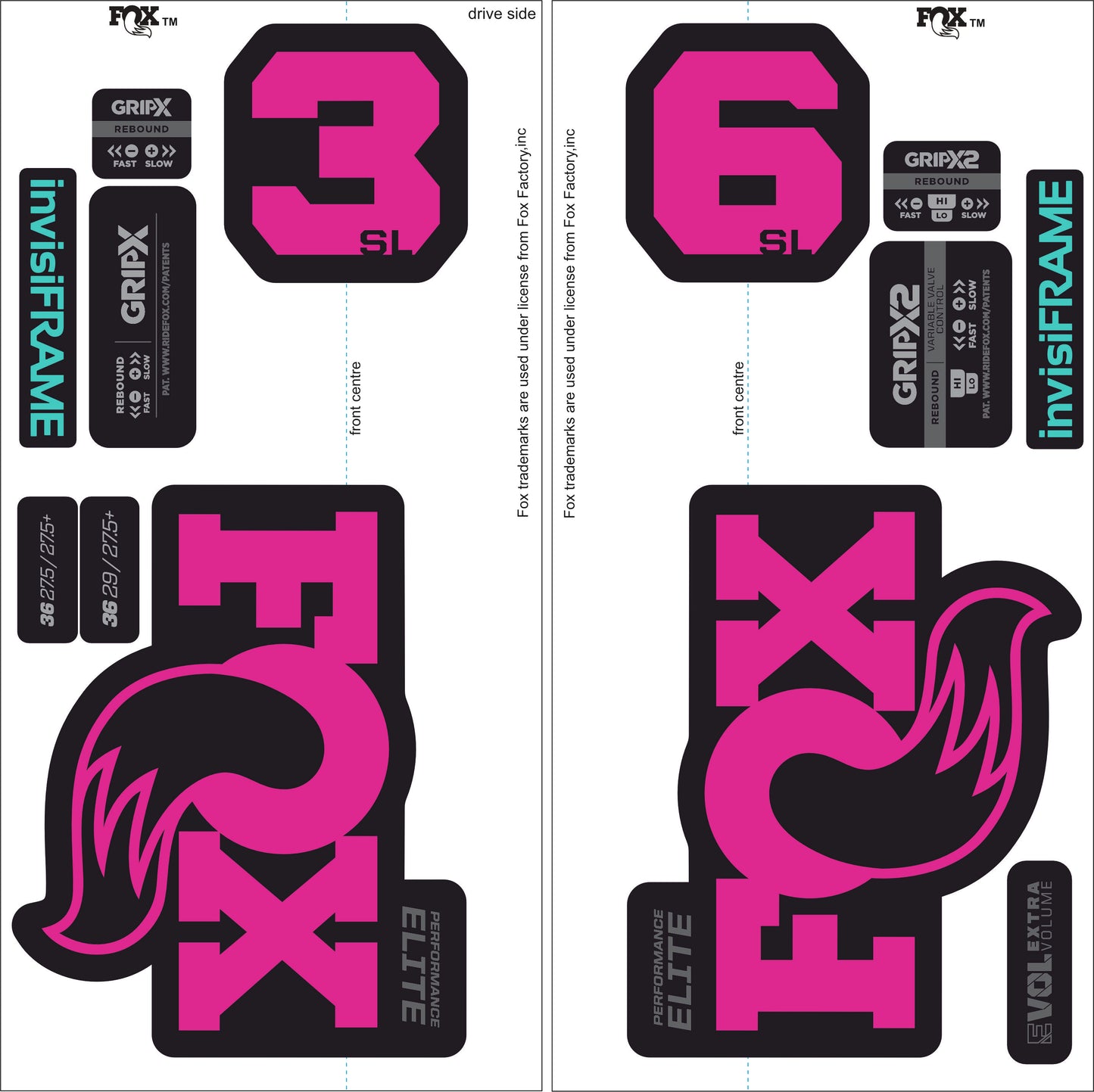 Fox 36 Performance Elite SL 2026 Decals