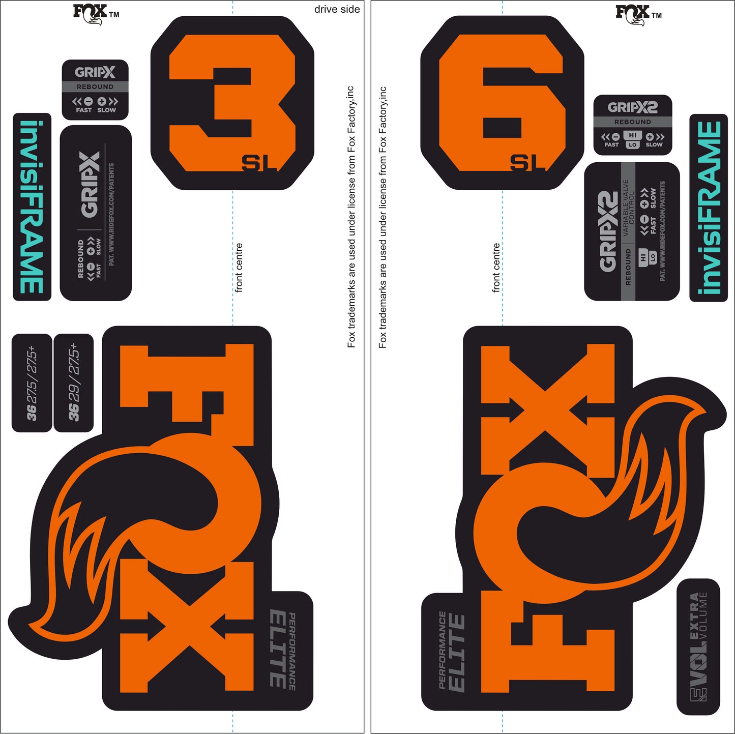 Fox 36 Performance Elite SL 2026 Decals