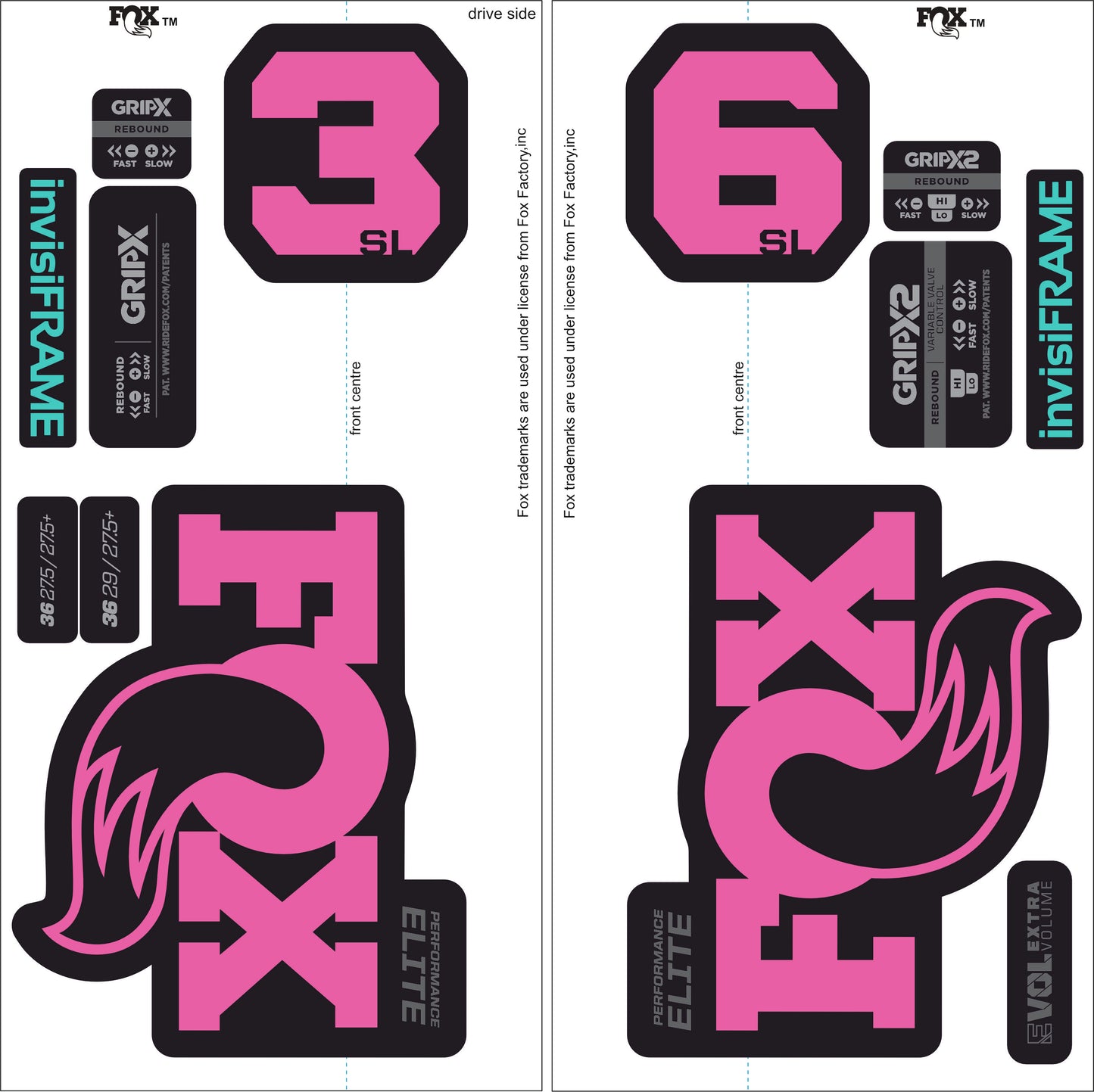 Fox 36 Performance Elite SL 2026 Decals