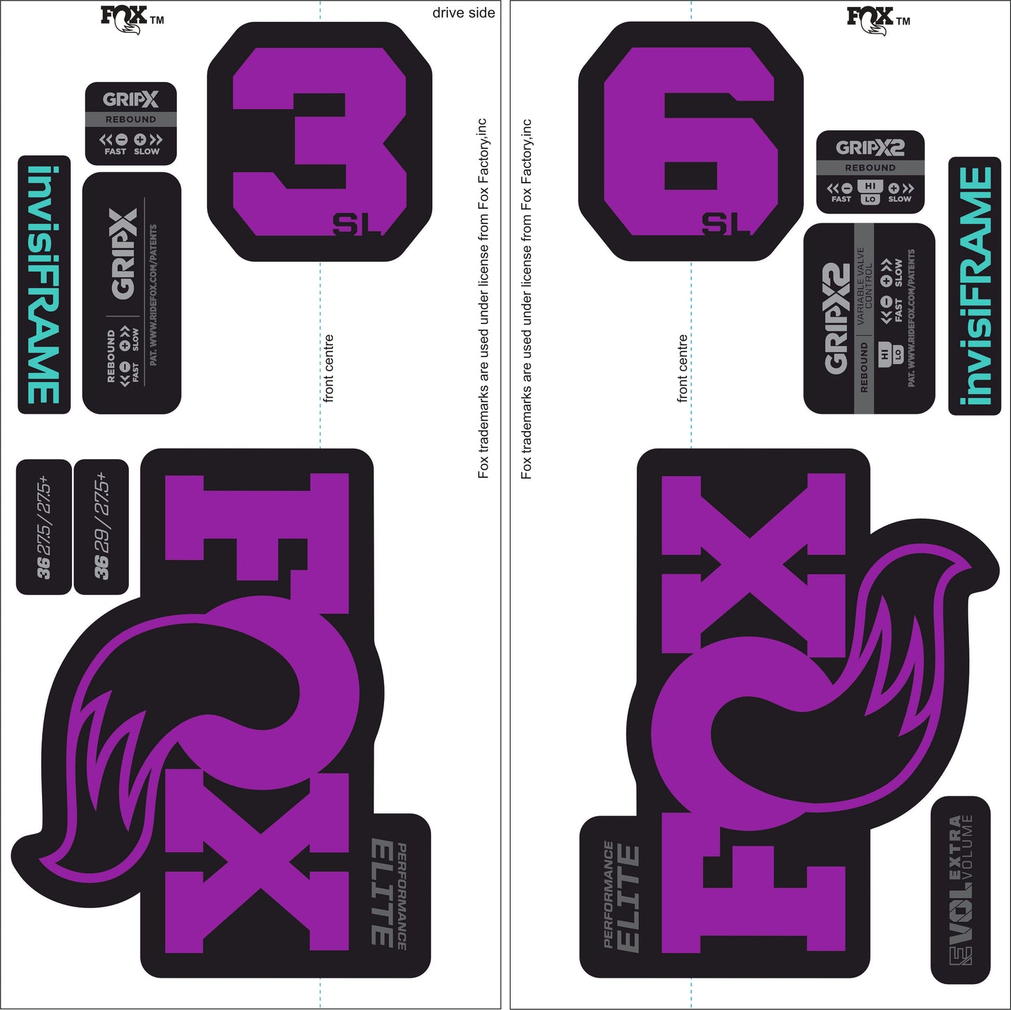 Fox 36 Performance Elite SL 2026 Decals