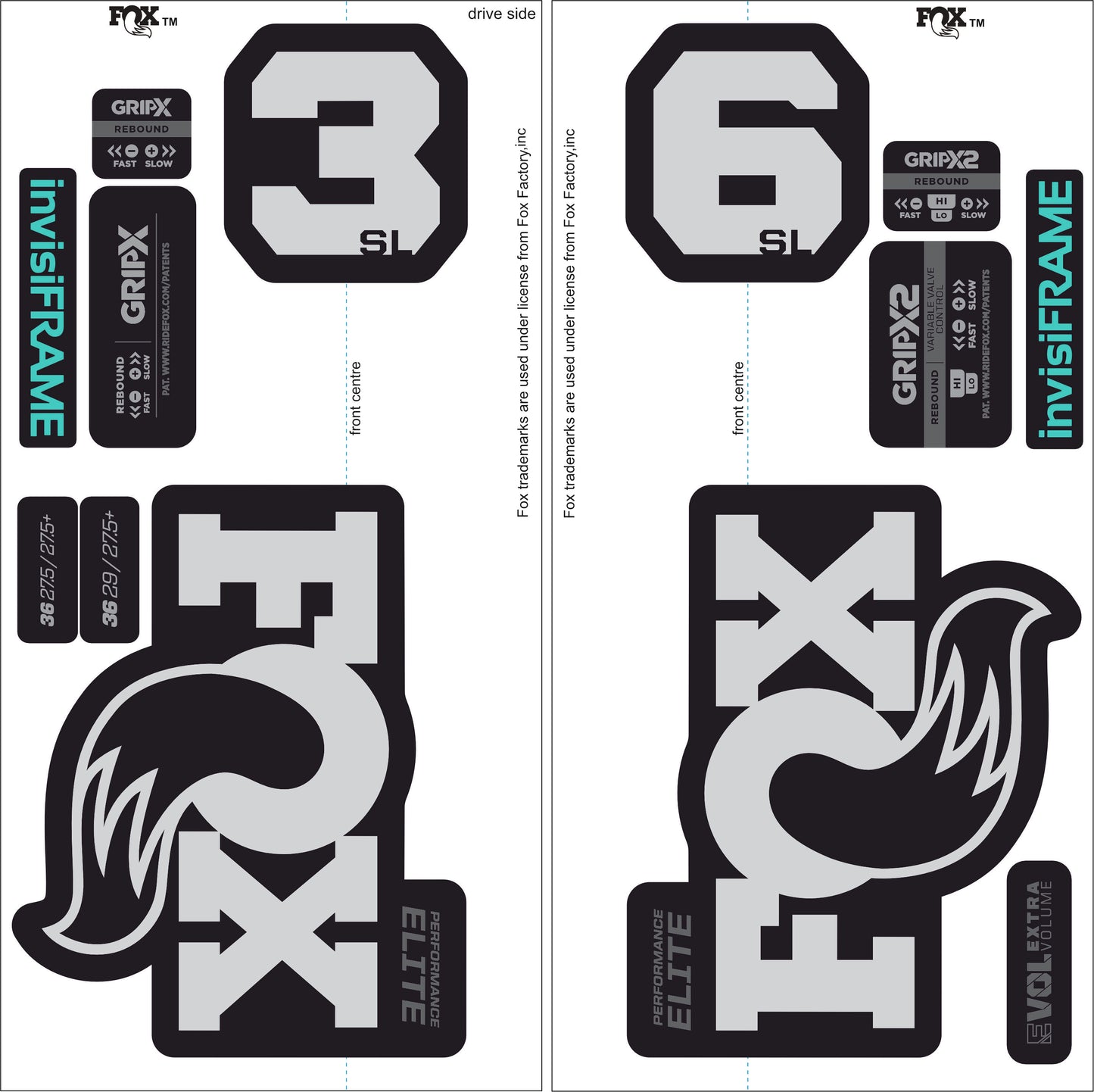 Fox 36 Performance Elite SL 2026 Decals