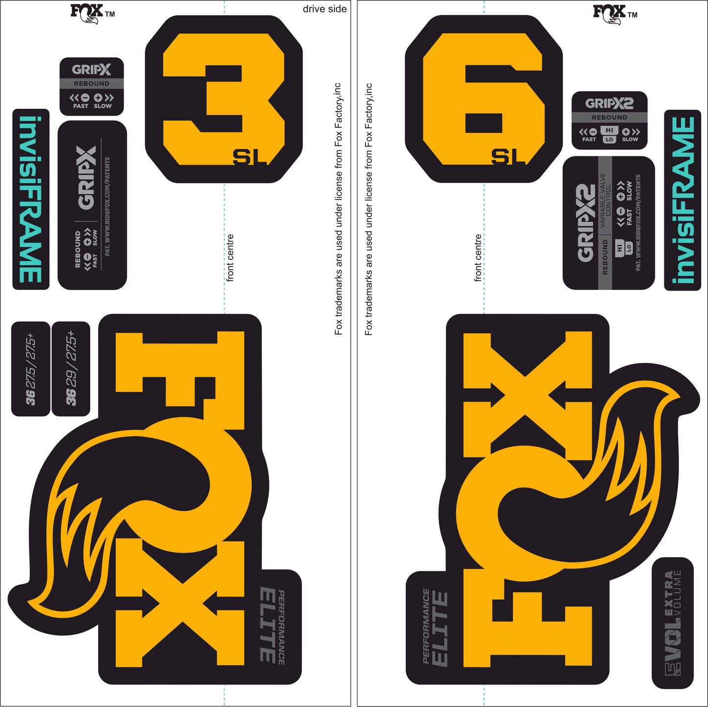 Fox 36 Performance Elite SL 2026 Decals