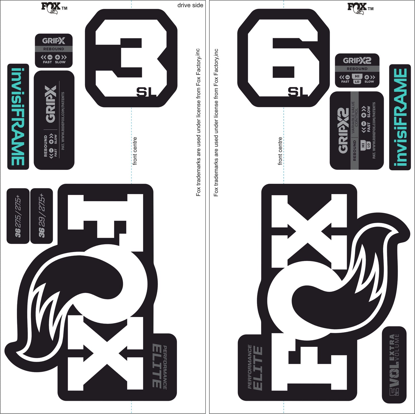Fox 36 Performance Elite SL 2026 Decals