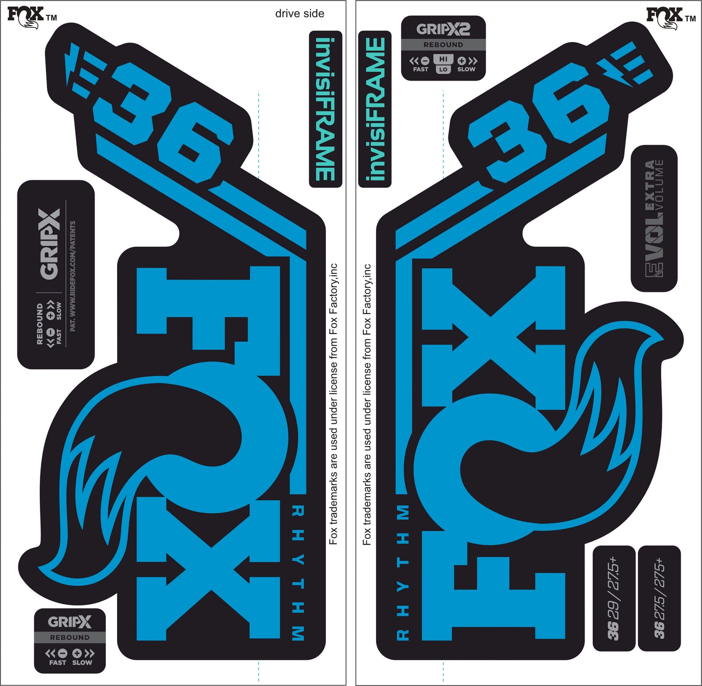Fox 36 Rhythm E BIKE 2027 Decals