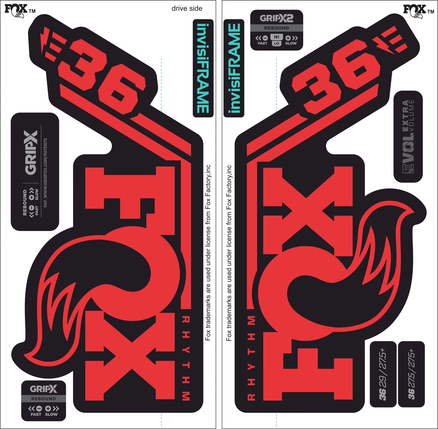 Fox 36 Rhythm E BIKE 2027 Decals