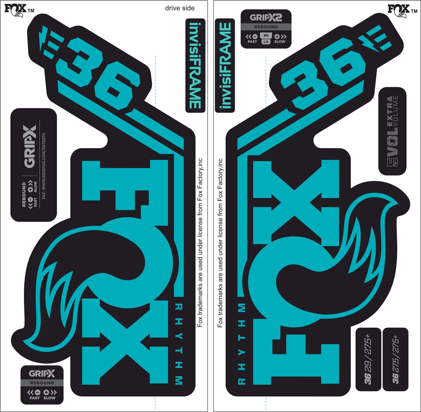 Fox 36 Rhythm E BIKE 2027 Decals