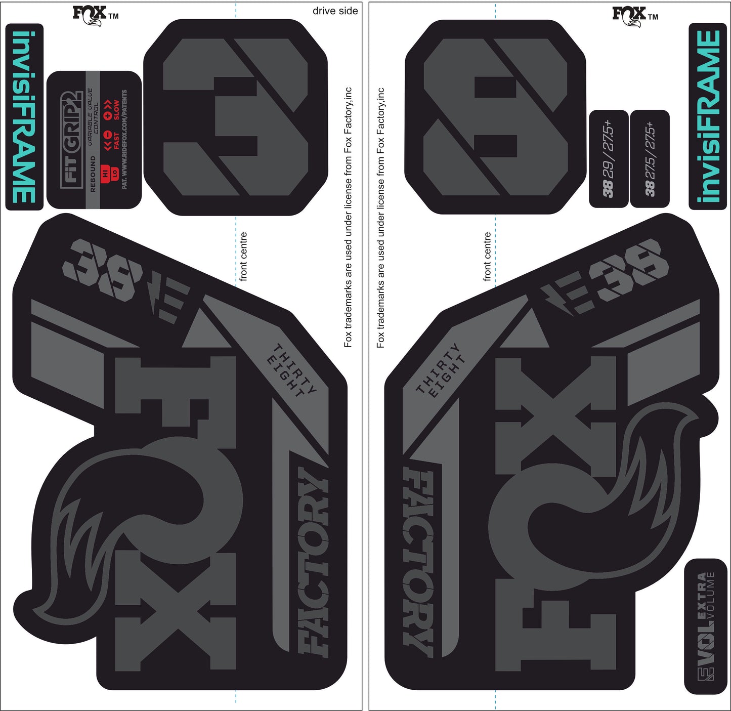 Fox 38 Factory E Bike 2021 Decals