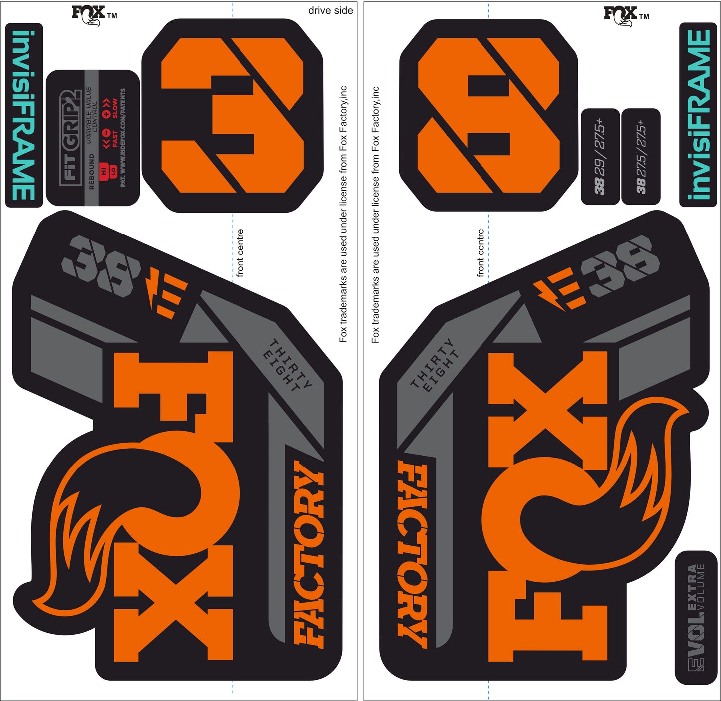 Fox 38 Factory E Bike 2021 Decals