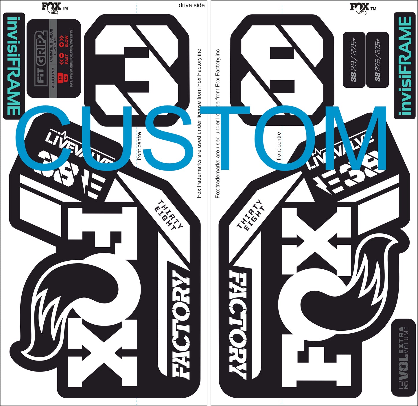 Fox 38 Factory E Bike Live Valve 2021 Decals