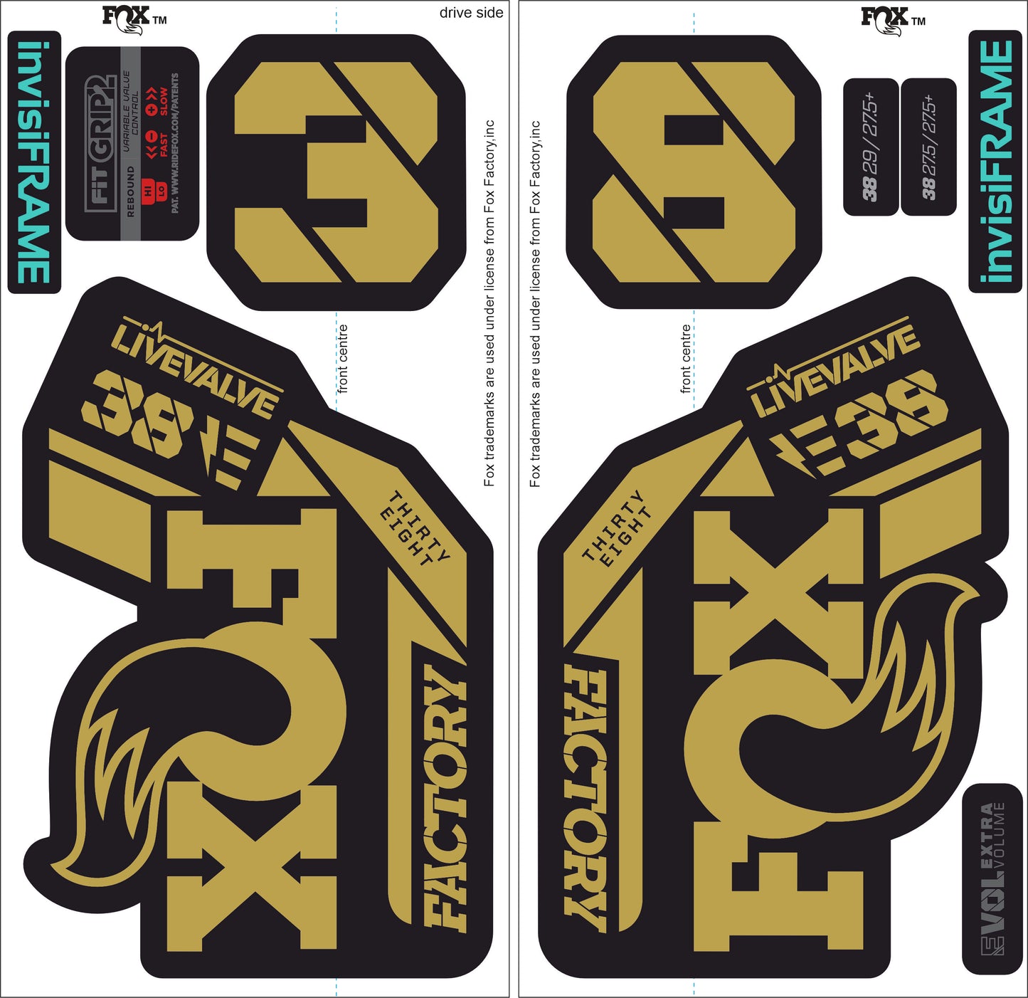 Fox 38 Factory E Bike Live Valve 2021 Decals