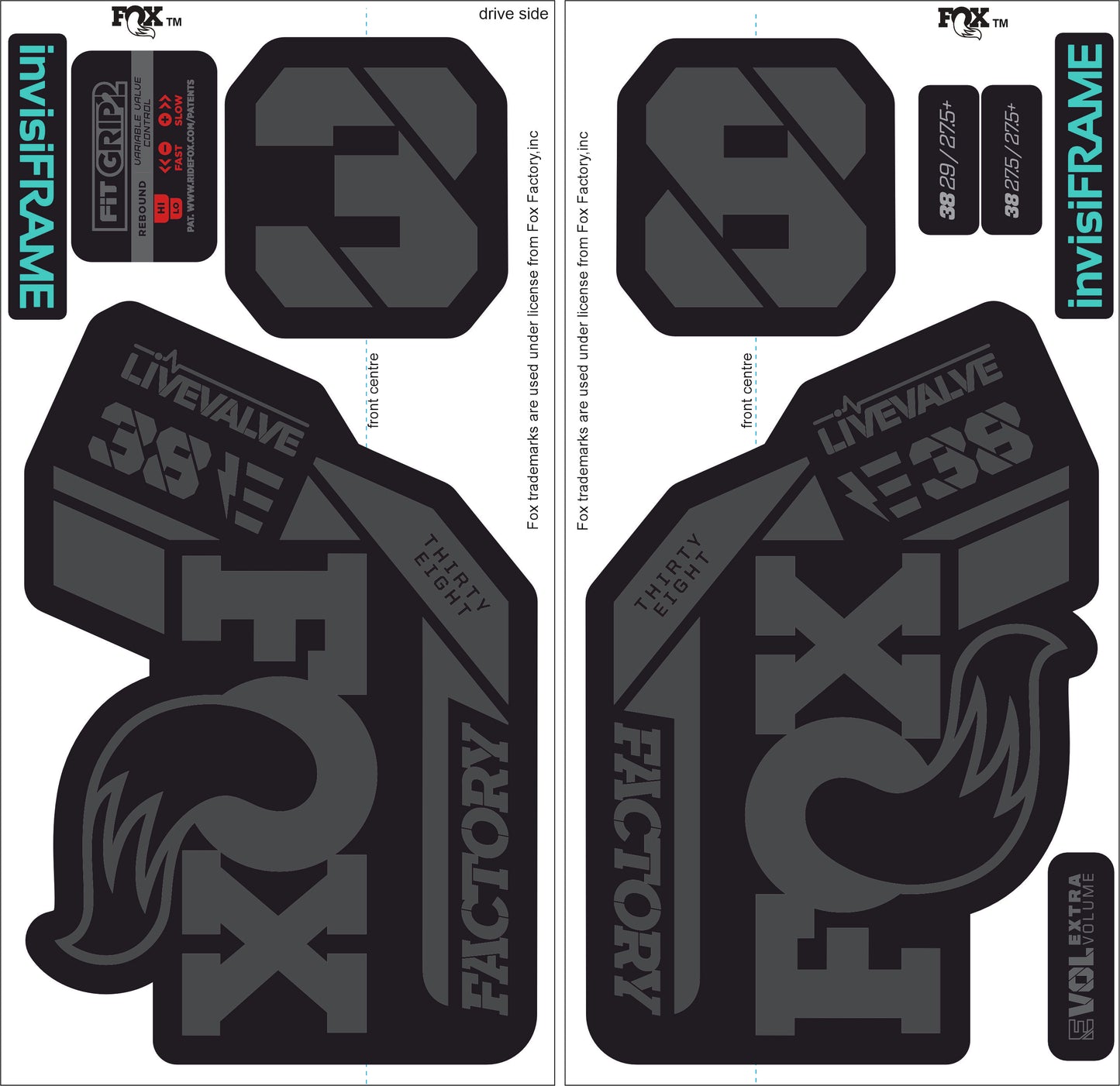 Fox 38 Factory E Bike Live Valve 2021 Decals