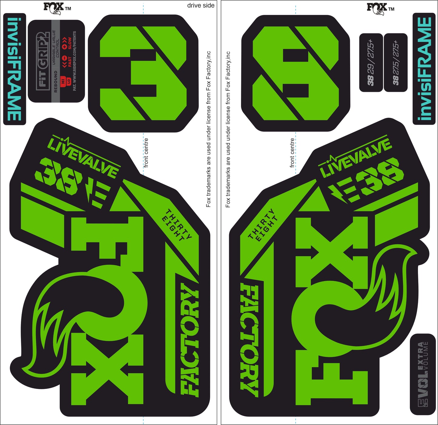 Fox 38 Factory E Bike Live Valve 2021 Decals