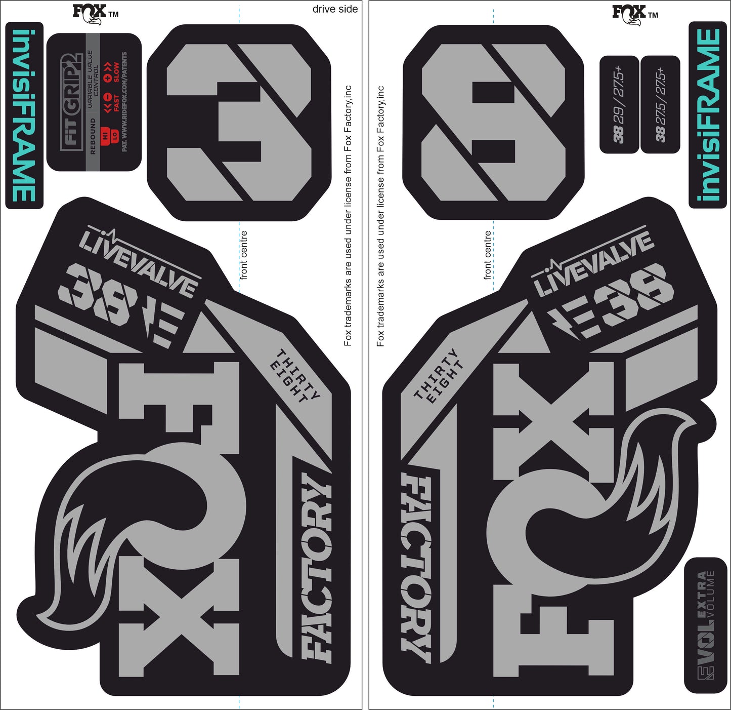 Fox 38 Factory E Bike Live Valve 2021 Decals