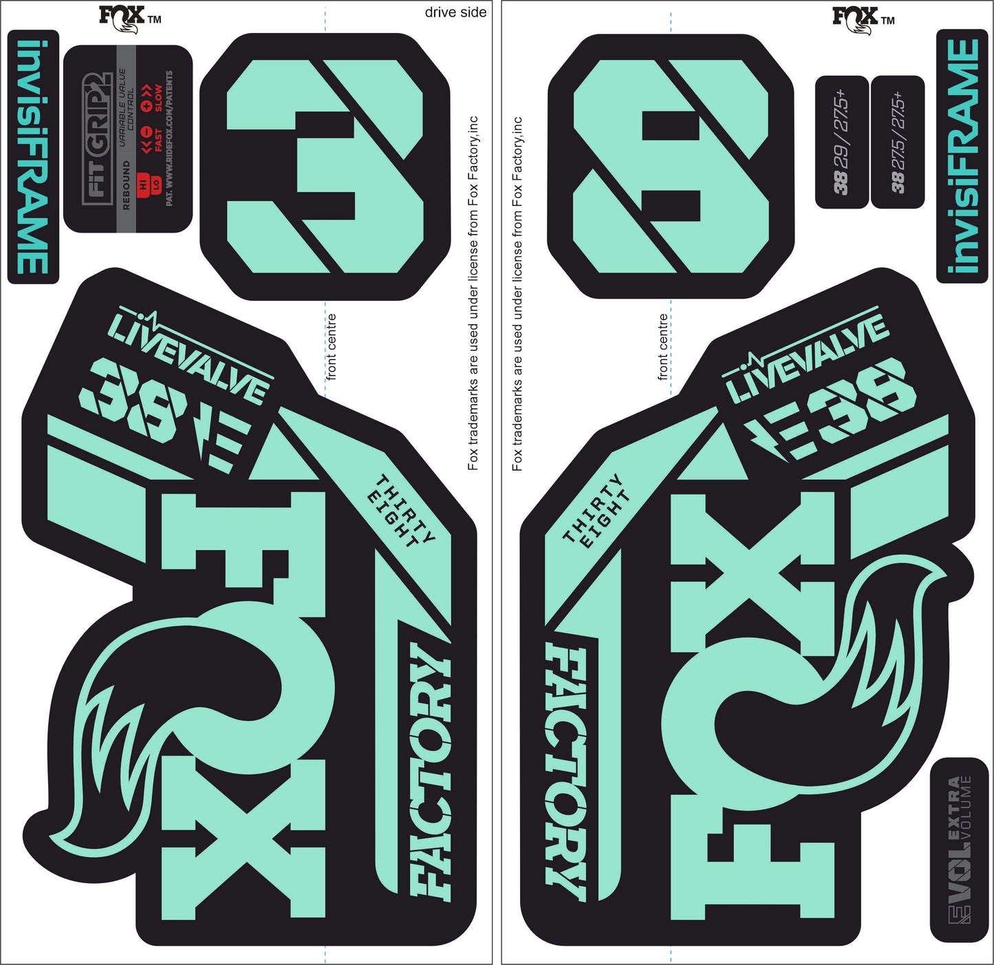 Fox 38 Factory E Bike Live Valve 2021 Decals