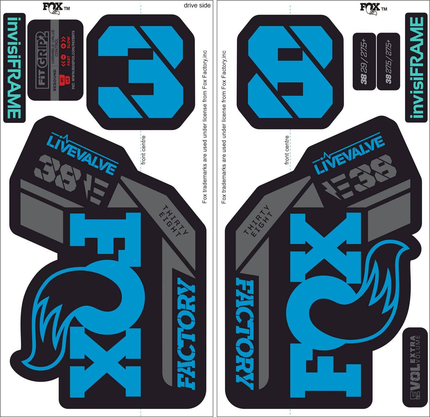 Fox 38 Factory E Bike Live Valve 2021 Decals