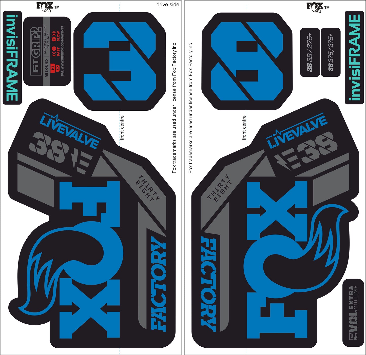 Fox 38 Factory E Bike Live Valve 2021 Decals