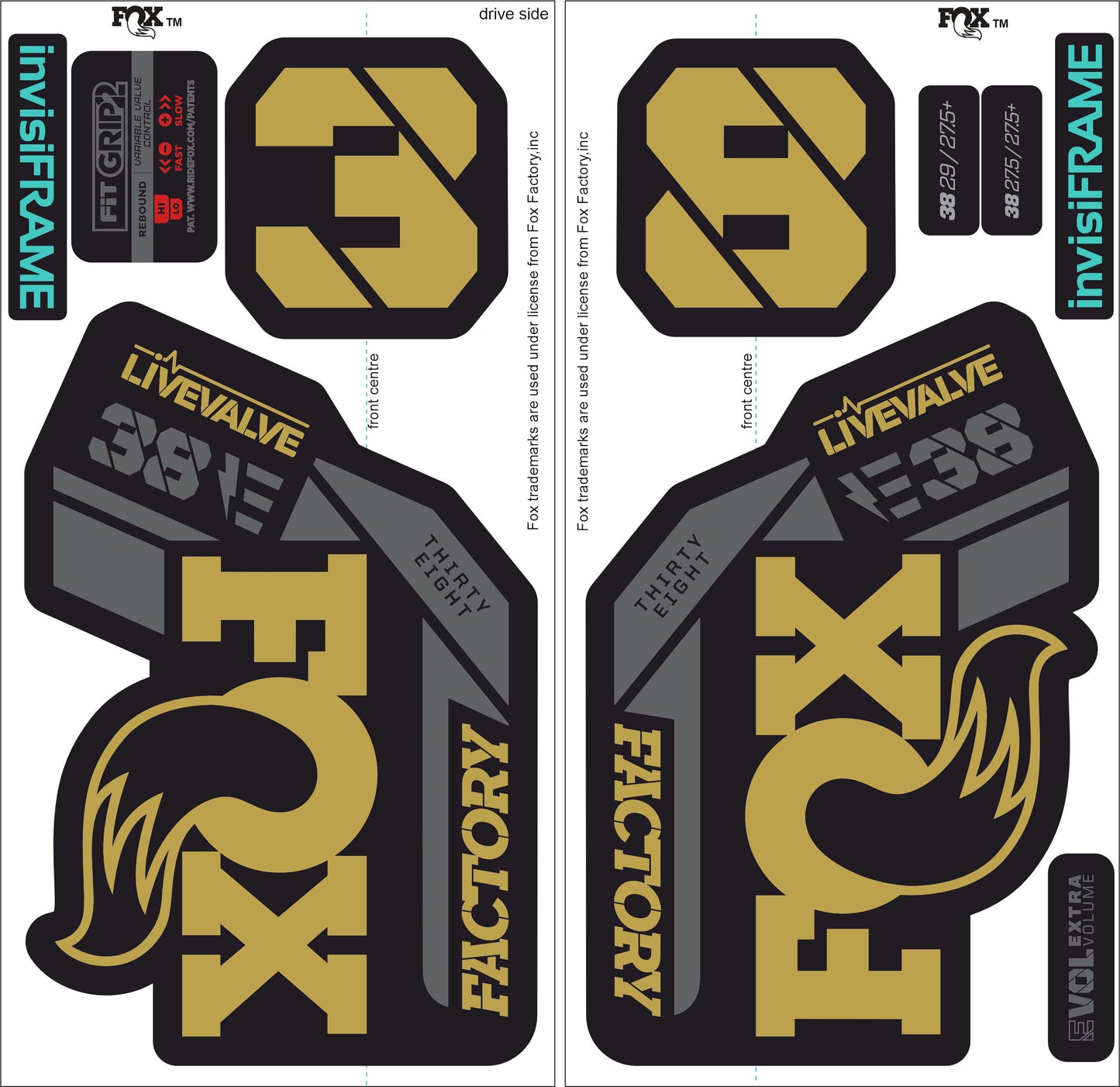 Fox 38 Factory E Bike Live Valve 2021 Decals