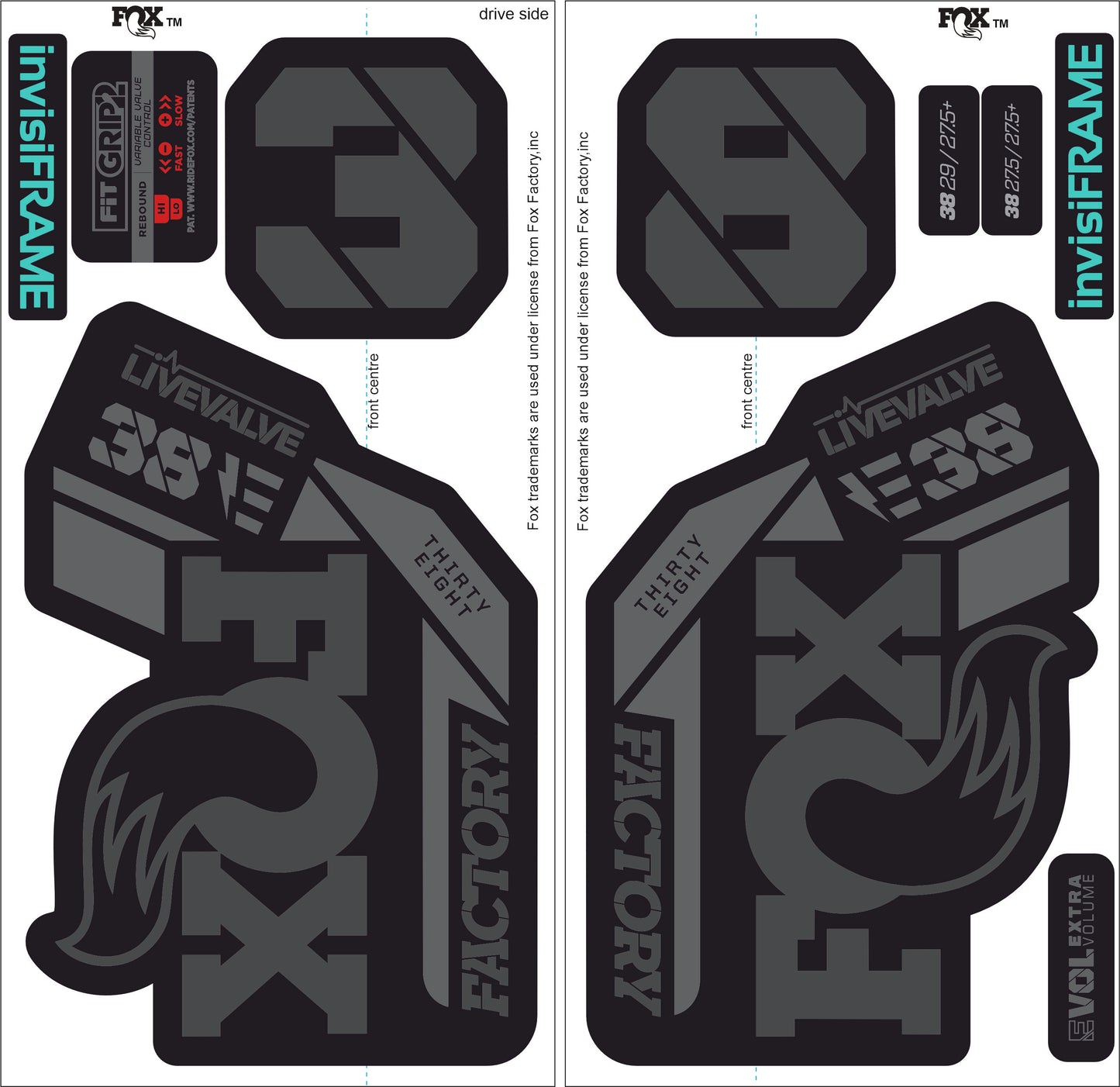 Fox 38 Factory E Bike Live Valve 2021 Decals