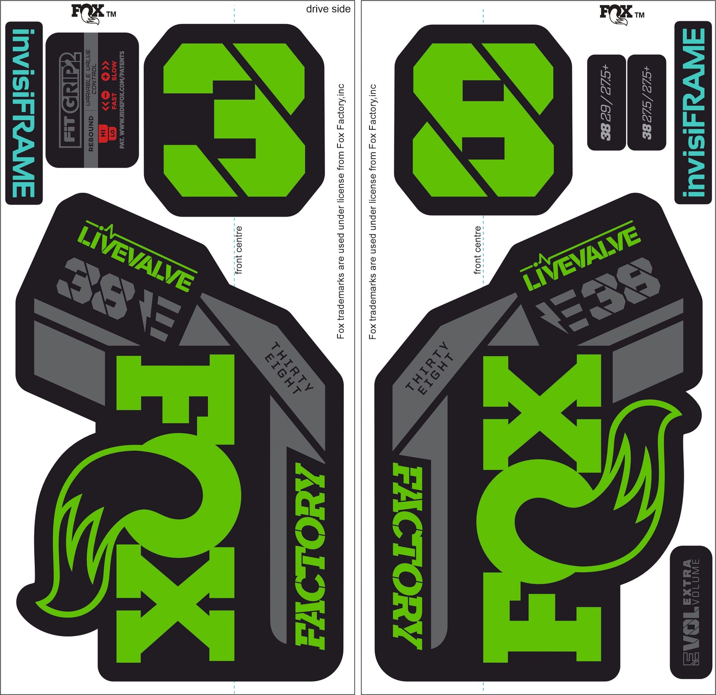 Fox 38 Factory E Bike Live Valve 2021 Decals