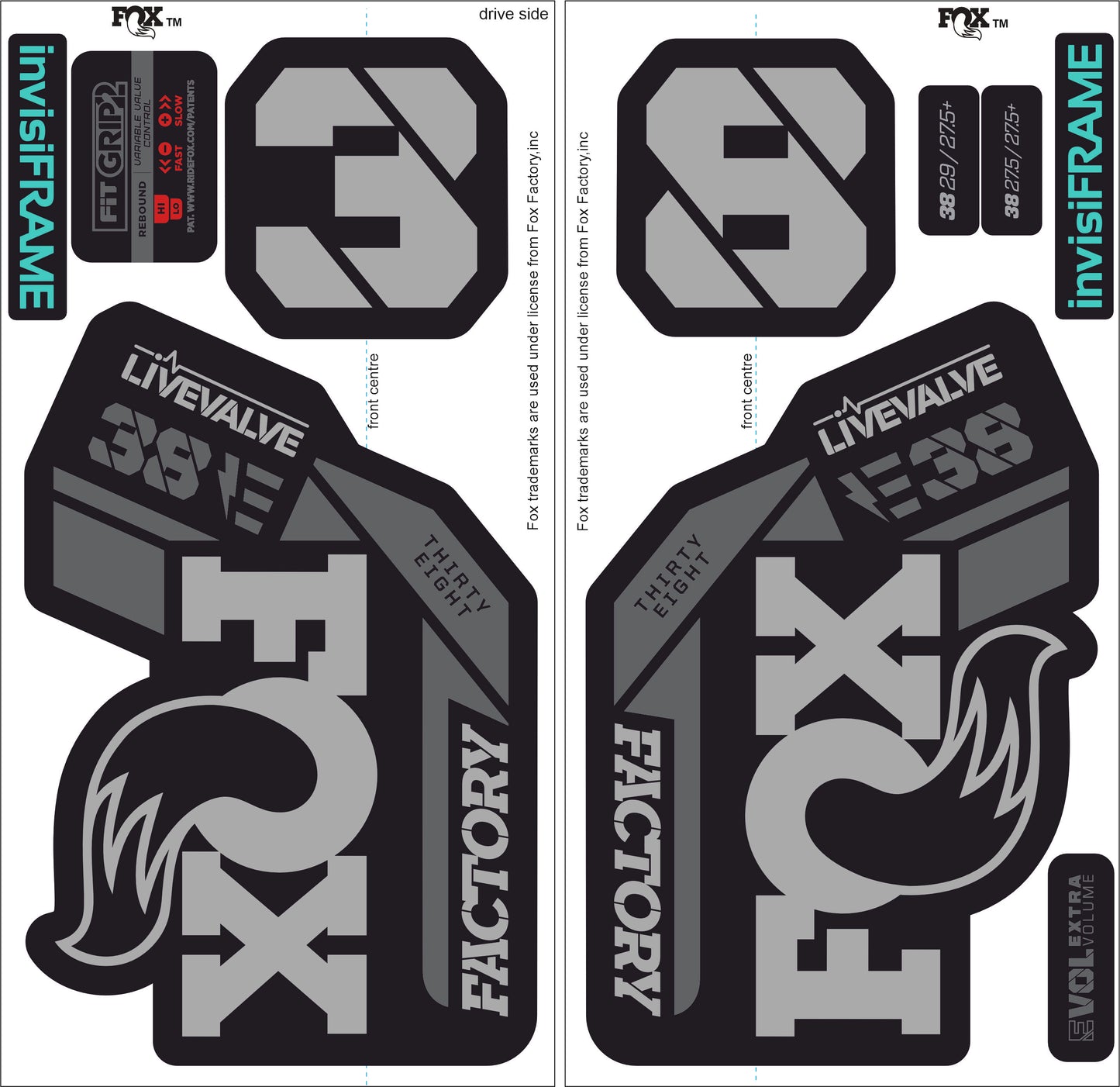 Fox 38 Factory E Bike Live Valve 2021 Decals