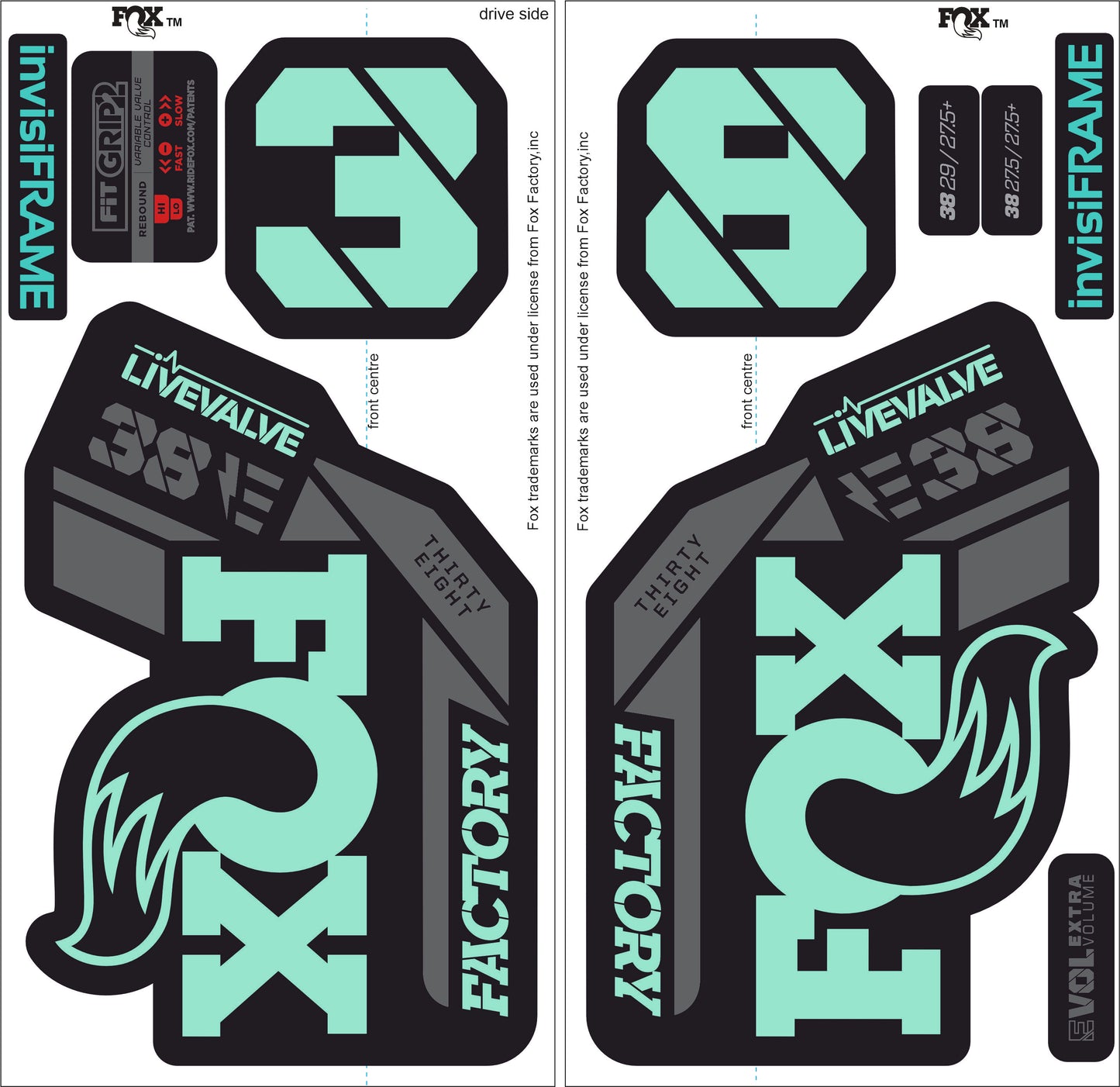 Fox 38 Factory E Bike Live Valve 2021 Decals