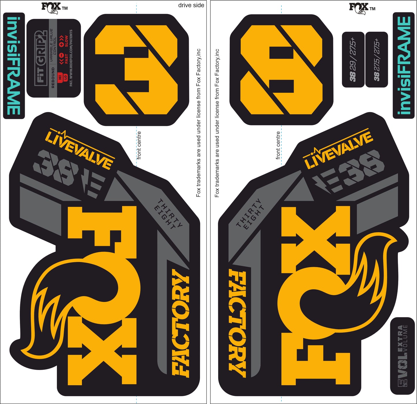 Fox 38 Factory E Bike Live Valve 2021 Decals