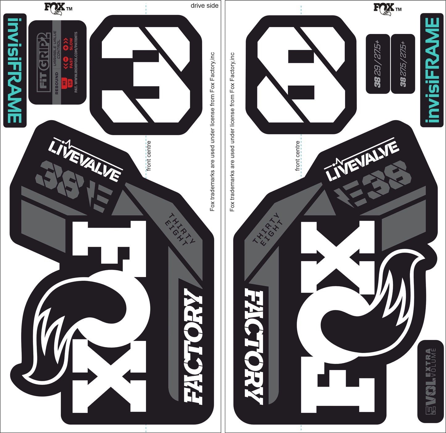 Fox 38 Factory E Bike Live Valve 2021 Decals