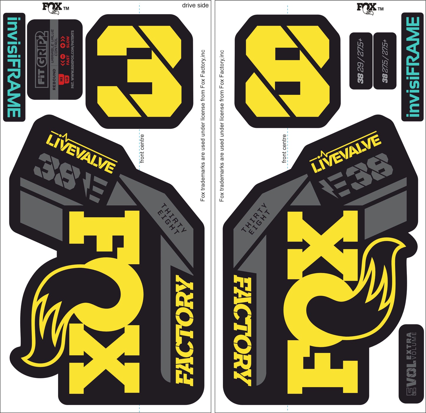 Fox 38 Factory E Bike Live Valve 2021 Decals