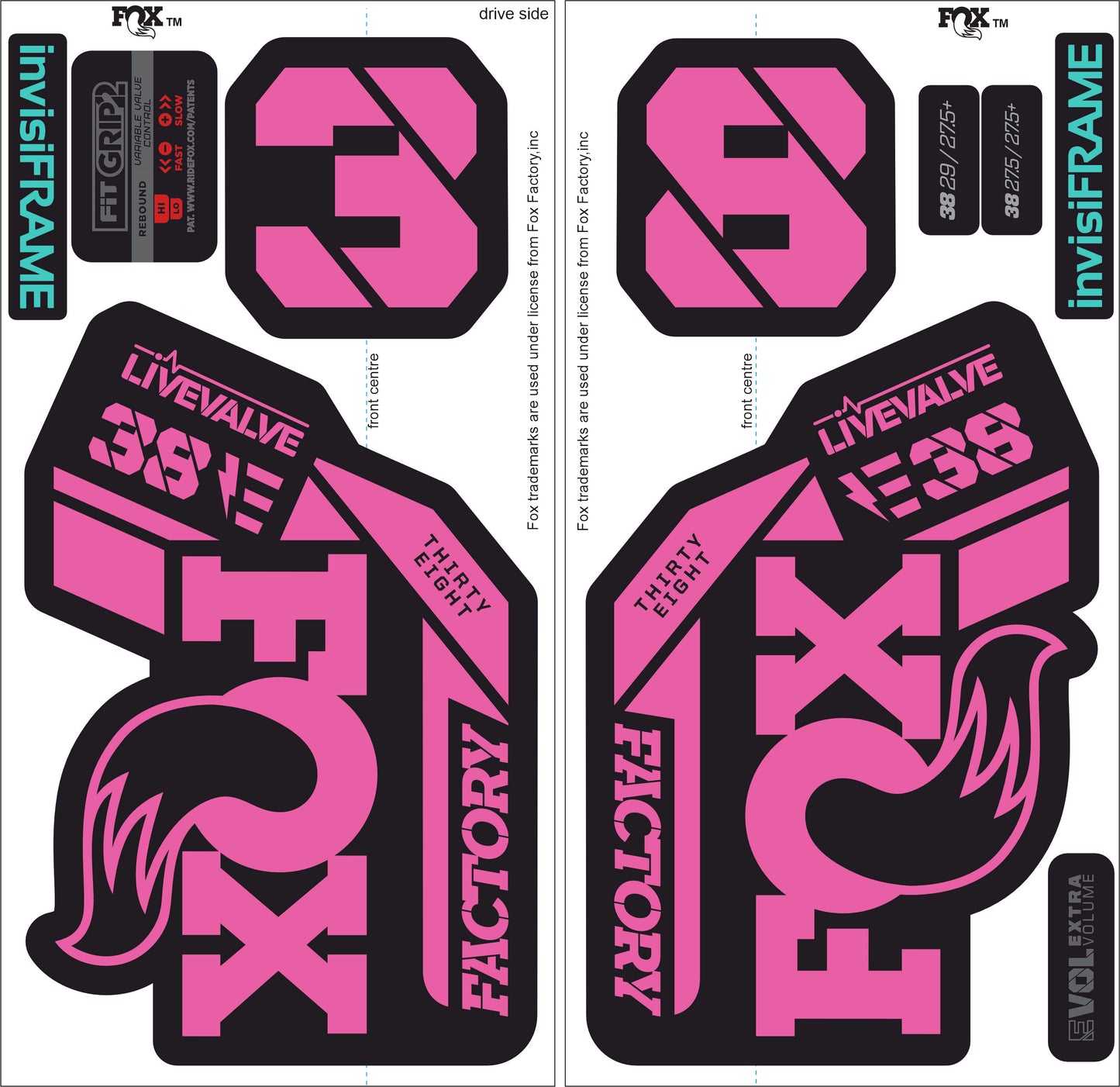 Fox 38 Factory E Bike Live Valve 2021 Decals