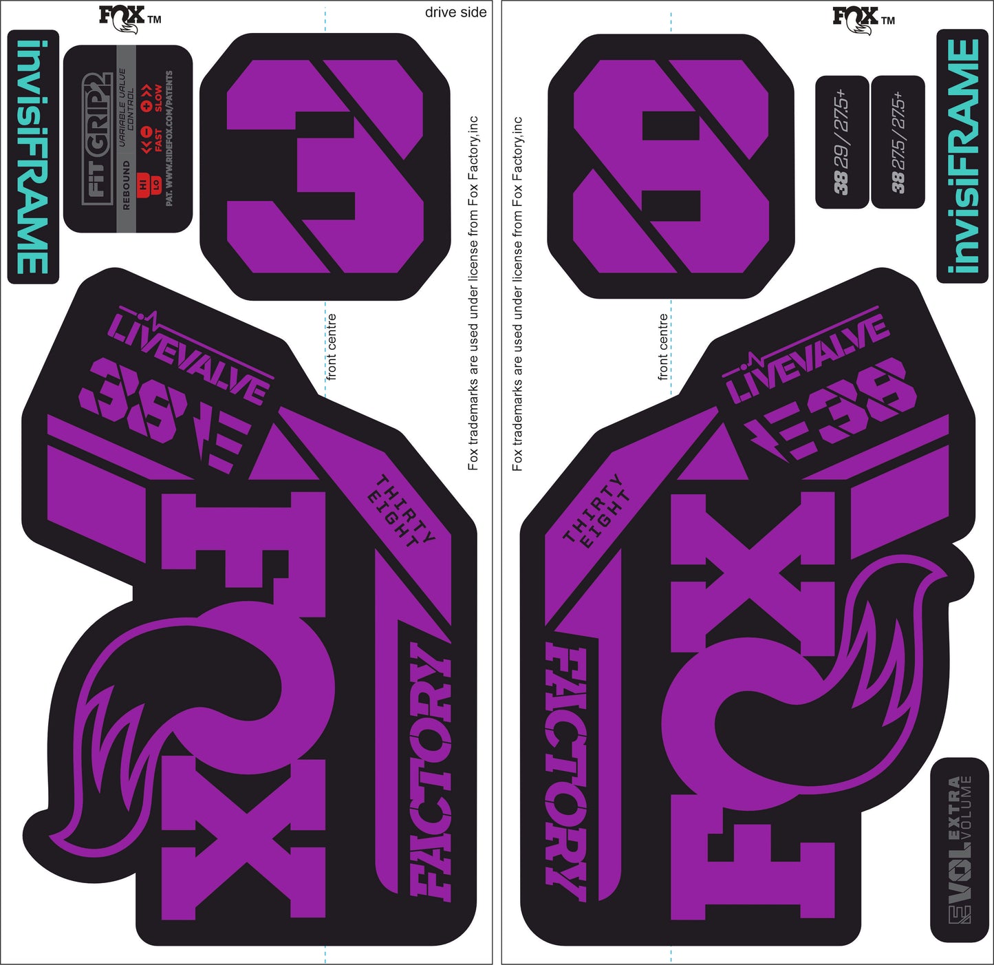 Fox 38 Factory E Bike Live Valve 2021 Decals