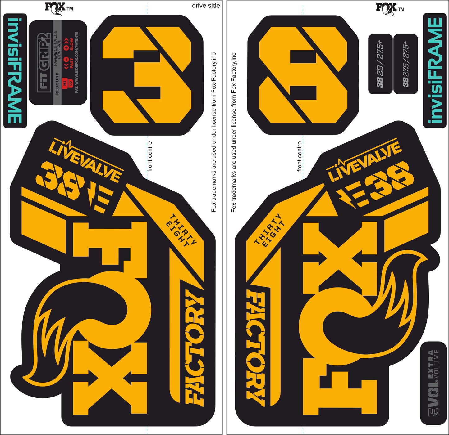 Fox 38 Factory E Bike Live Valve 2021 Decals