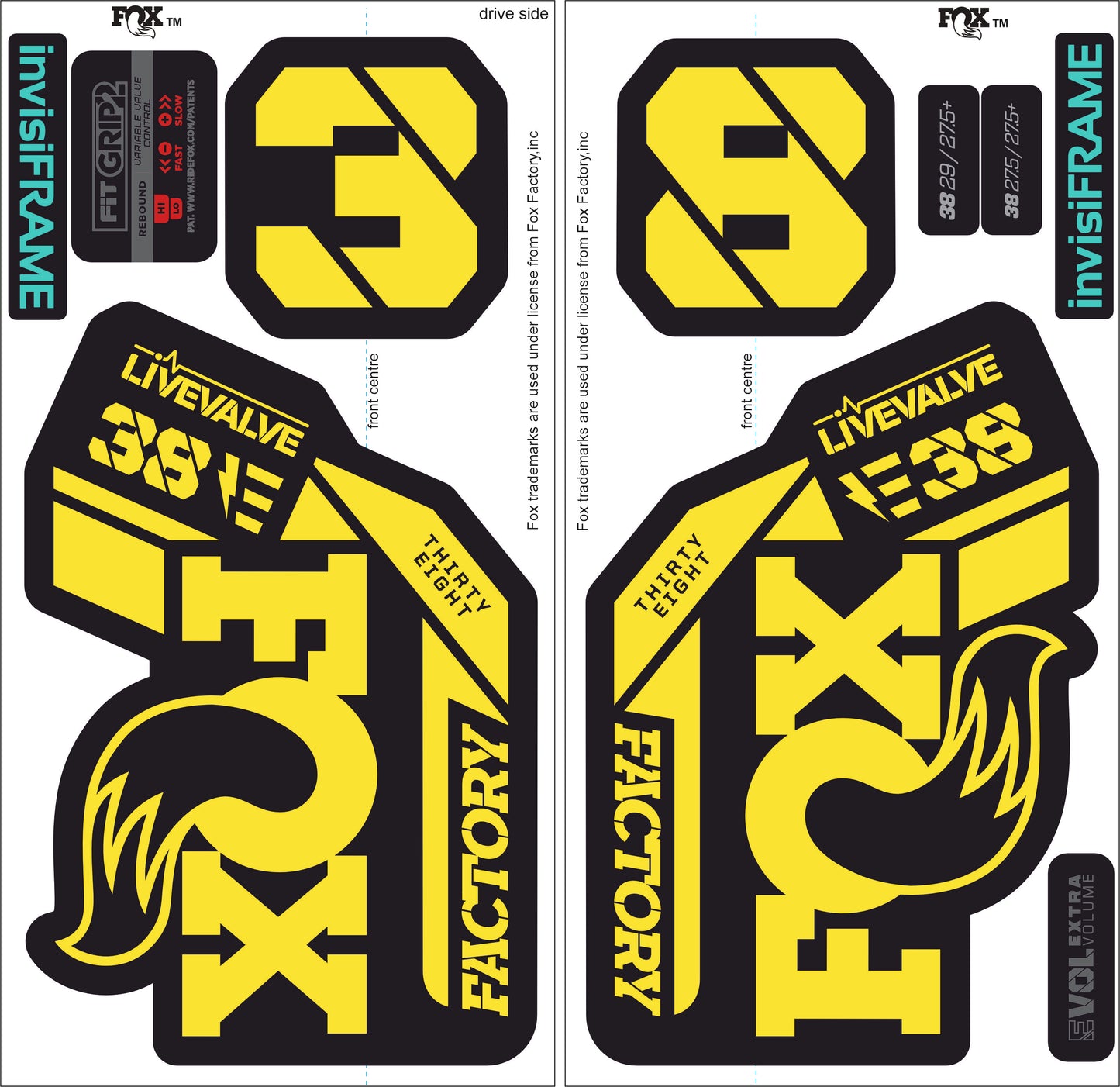 Fox 38 Factory E Bike Live Valve 2021 Decals