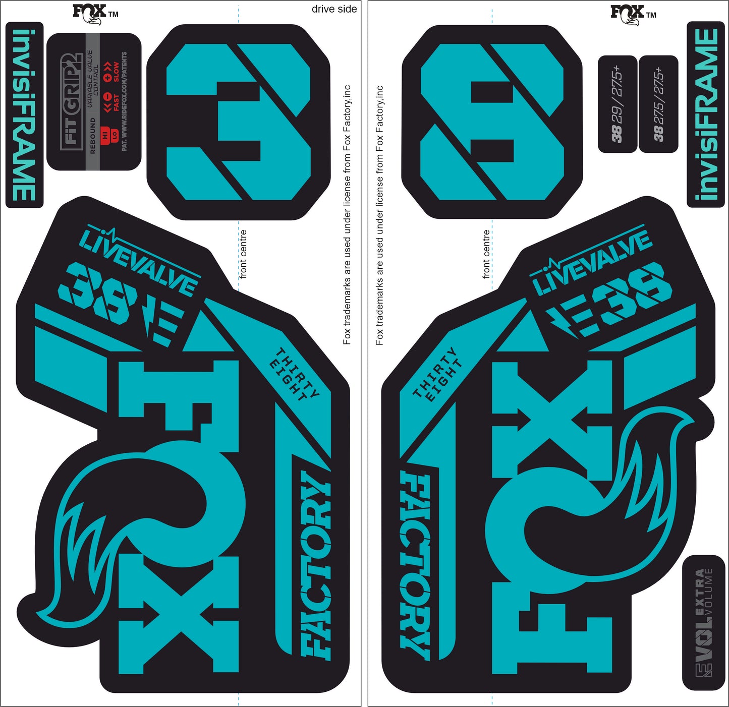 Fox 38 Factory E Bike Live Valve 2021 Decals