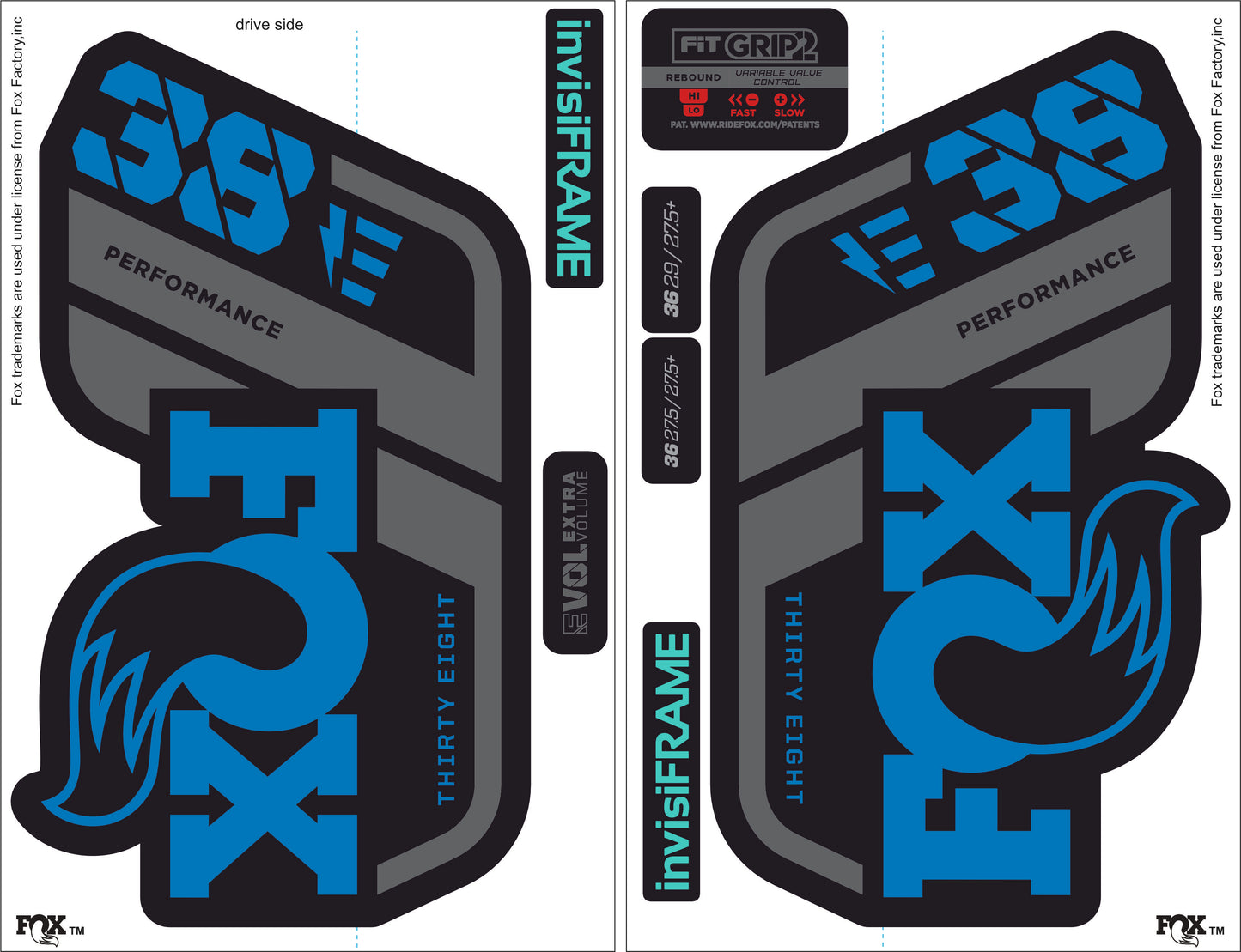 Fox 38 Performance E Bike 2021 Decals