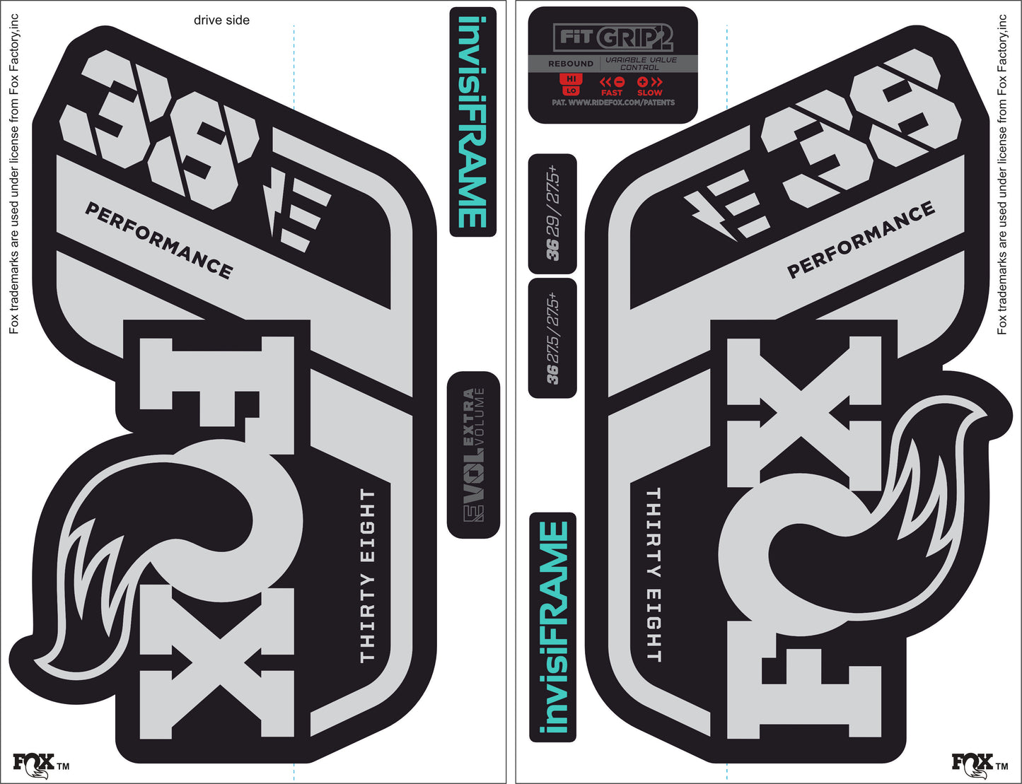 Fox 38 Performance E Bike 2021 Decals