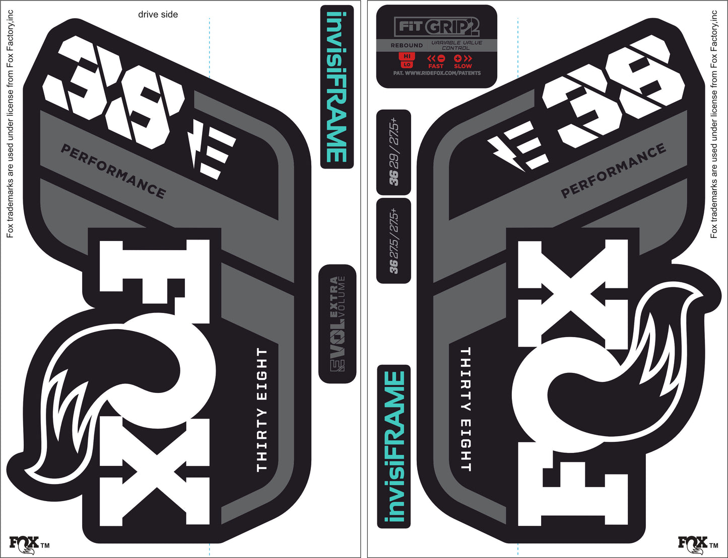 Fox 38 Performance E Bike 2021 Decals