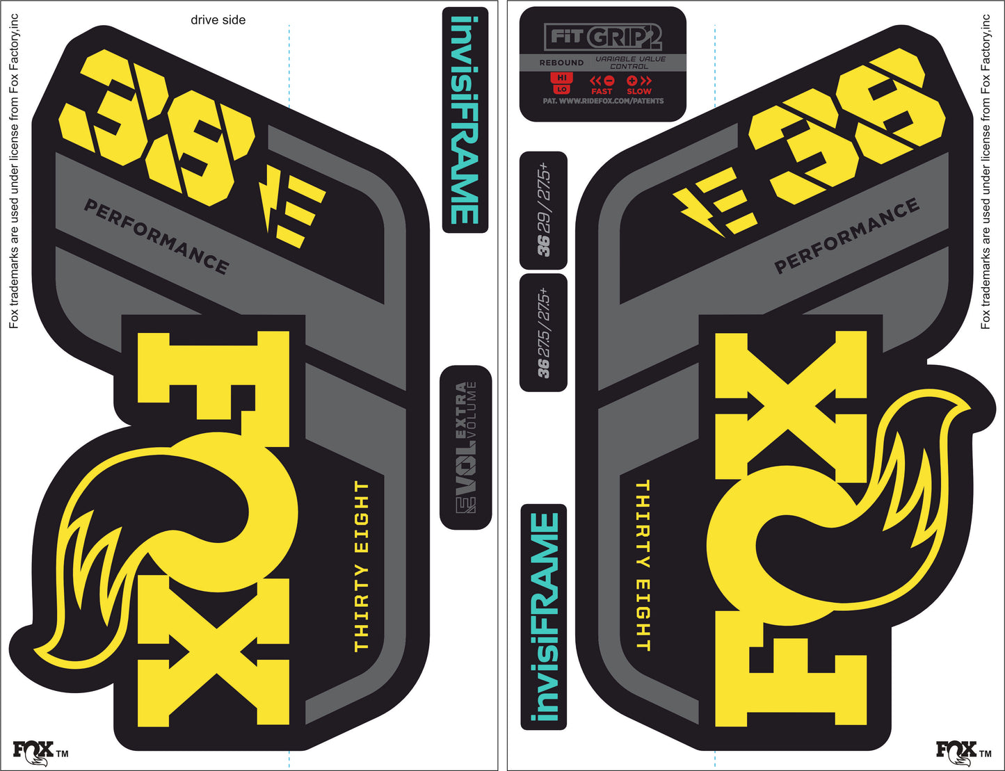 Fox 38 Performance E Bike 2021 Decals