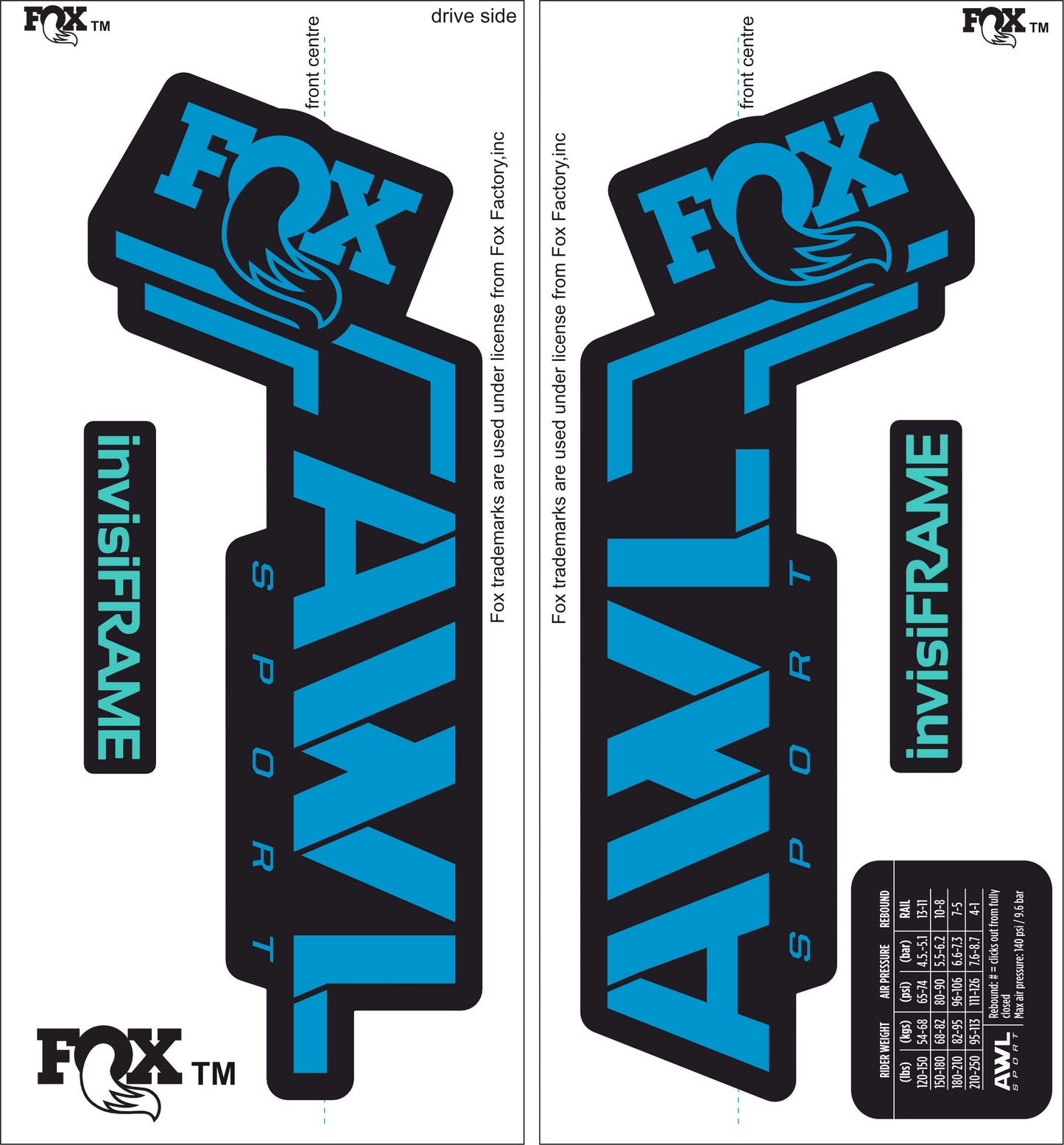Fox AWL SPORT 2025 Decals