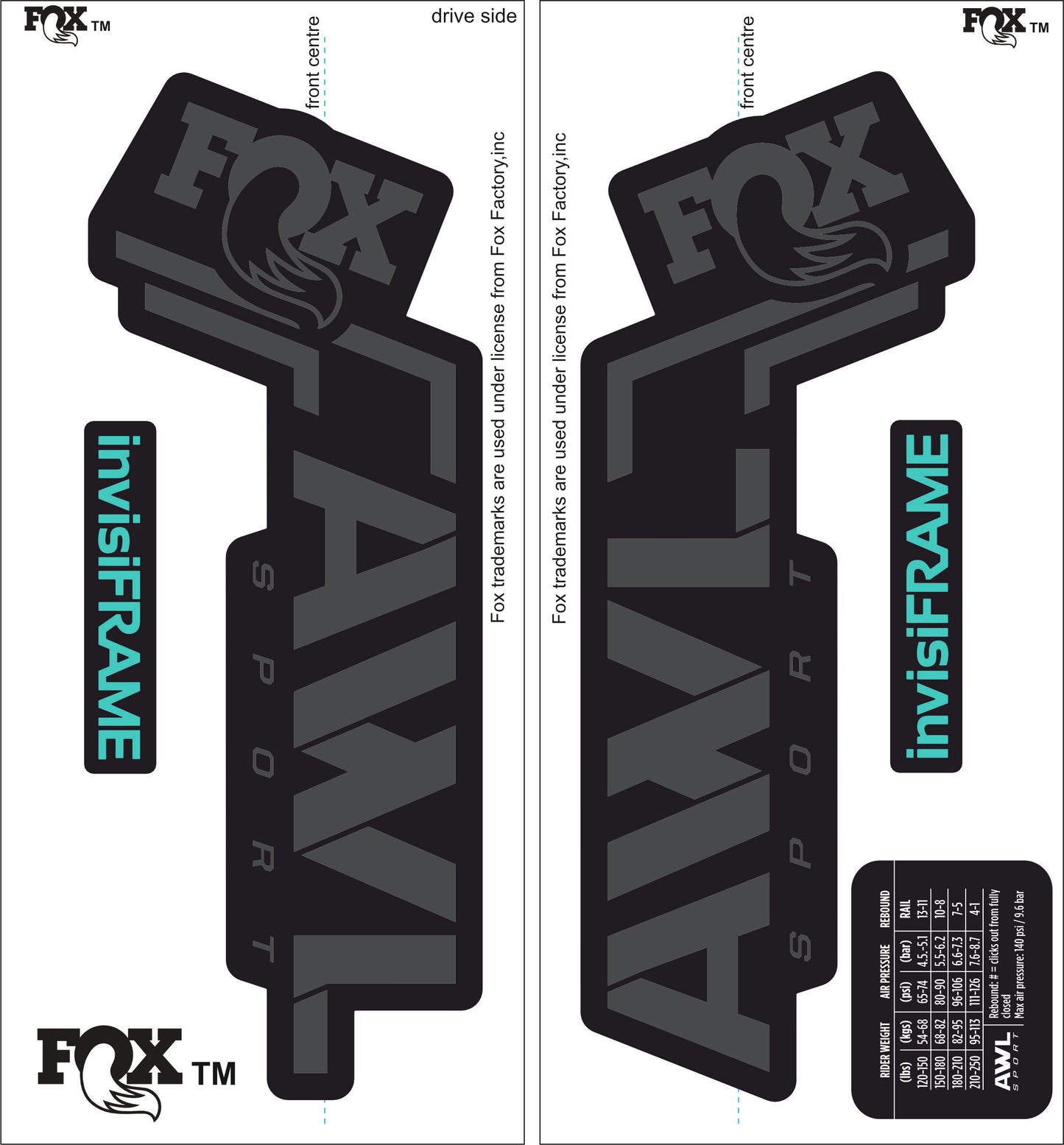 Fox AWL SPORT 2025 Decals