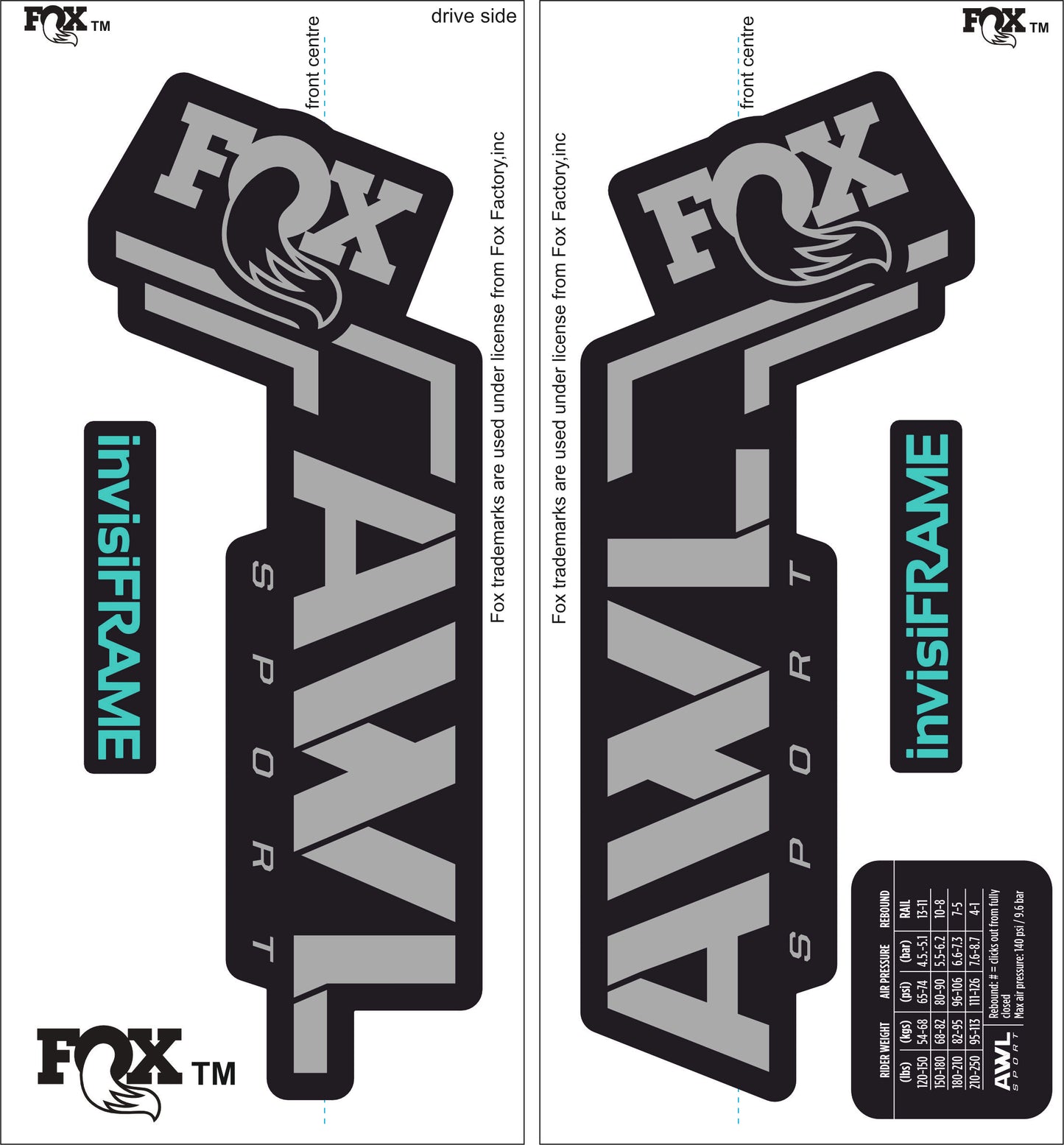 Fox AWL SPORT 2025 Decals